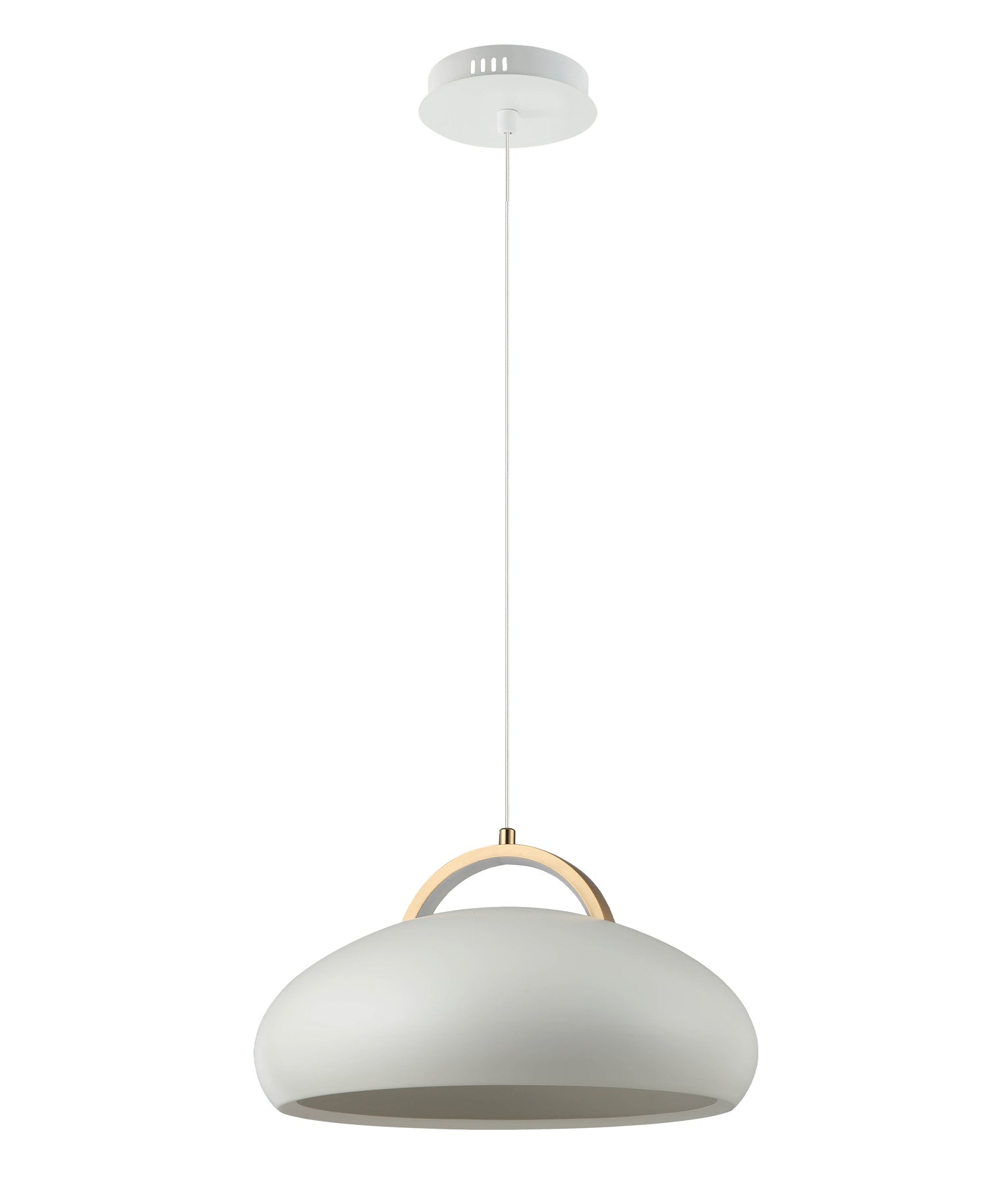 KUPOL: Interior LED Tri-CCT Dome with Brass Highlight Pendant Lights