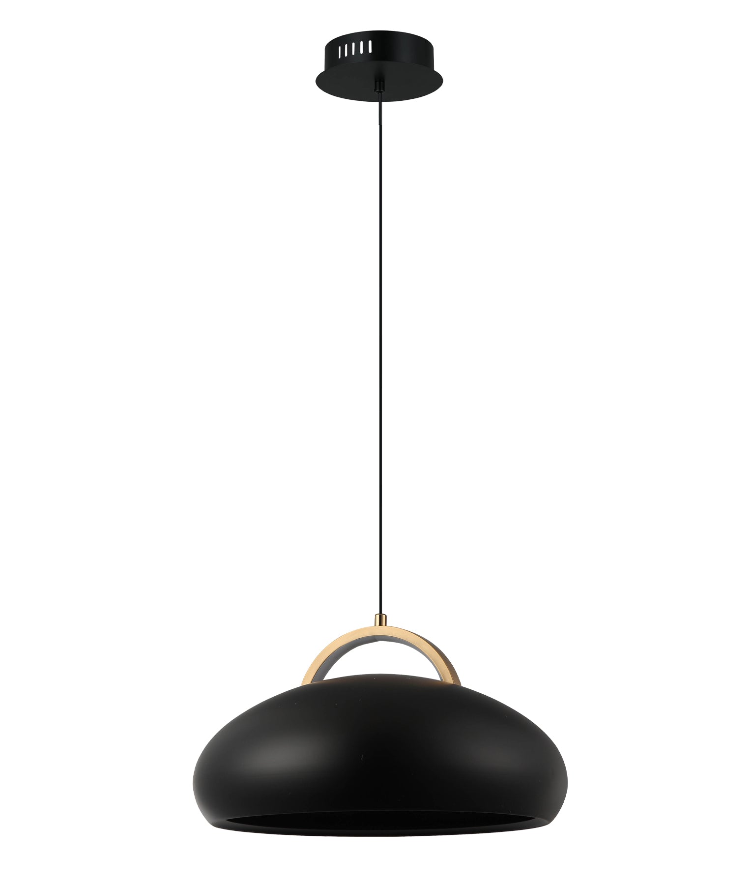 KUPOL: Interior LED Tri-CCT Dome with Brass Highlight Pendant Lights