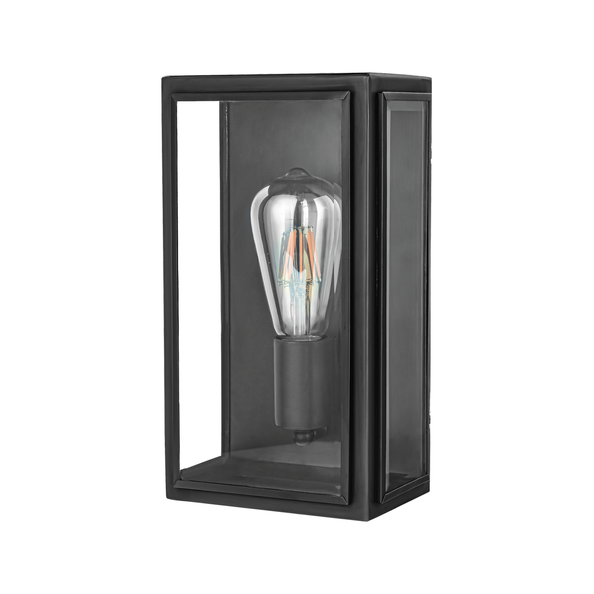 Kent 1 Light E27 Brass Flush Wall Exterior Forged Black