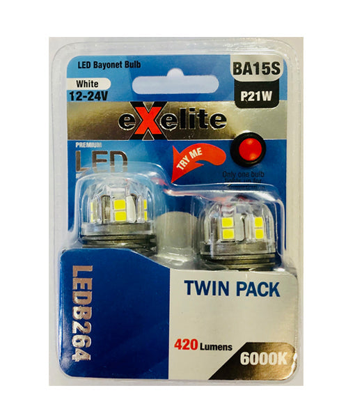 Exelite LED Bayonet Auto Globes (2pcs Pack)
