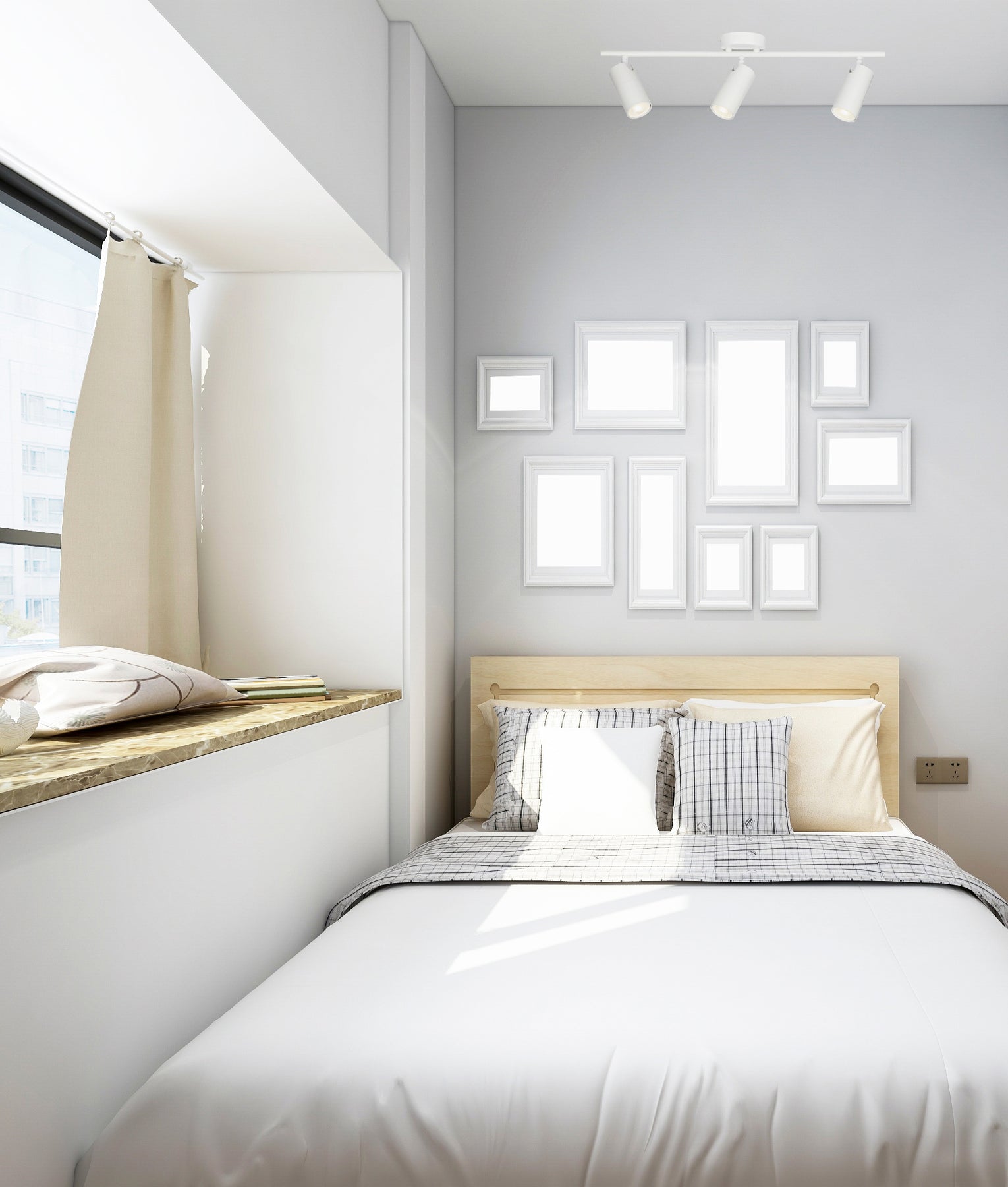 LENGAN: Interior Three Heads Adjustable Round Base Spot Lights