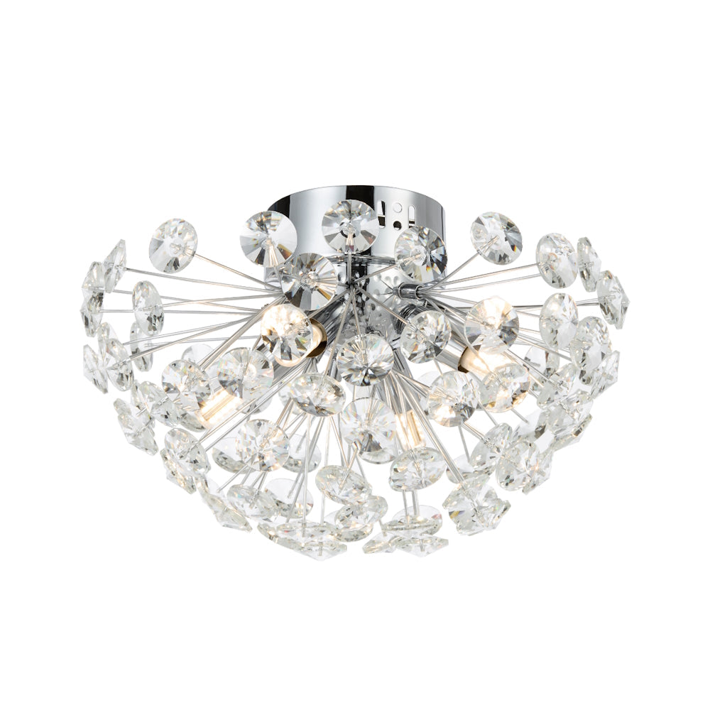 Lerida CTC4 Chrome or Gold & Crystal 4 Light Close To Ceiling Light