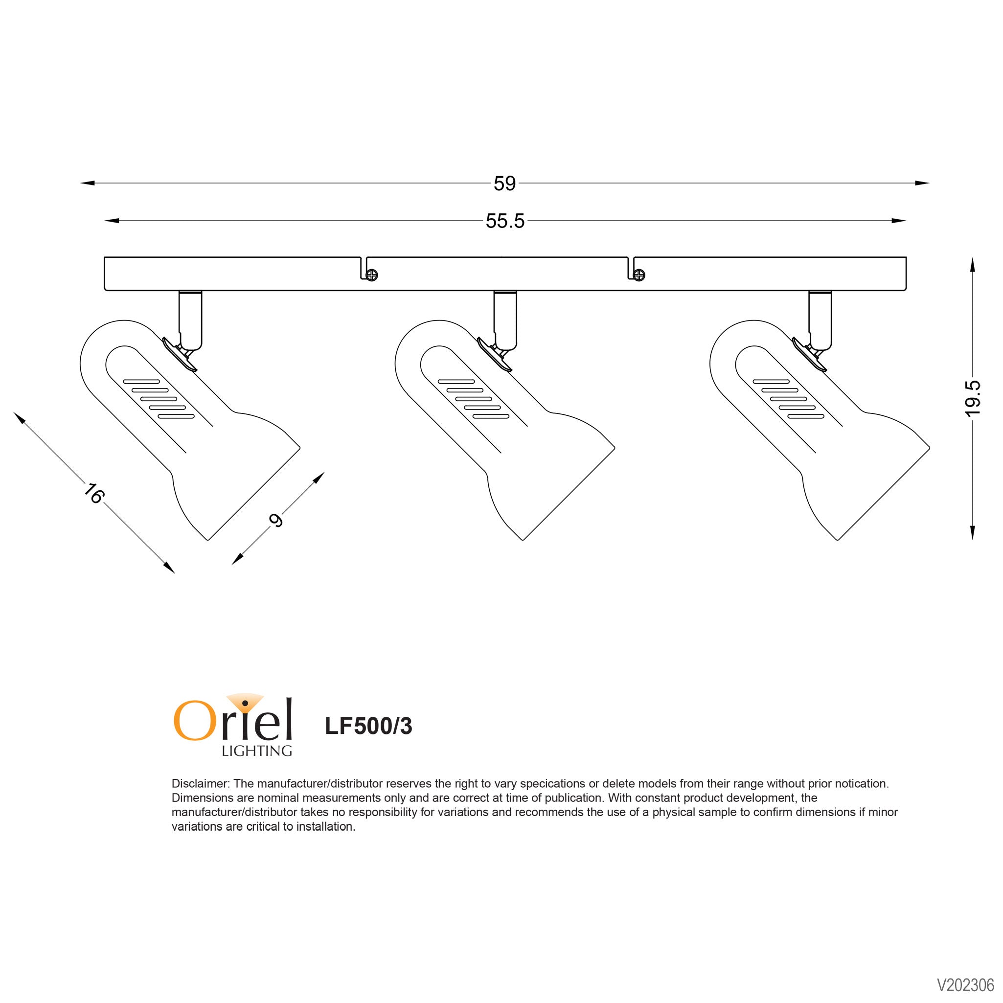 Profile White 3 Light Classic R80 Spotlight