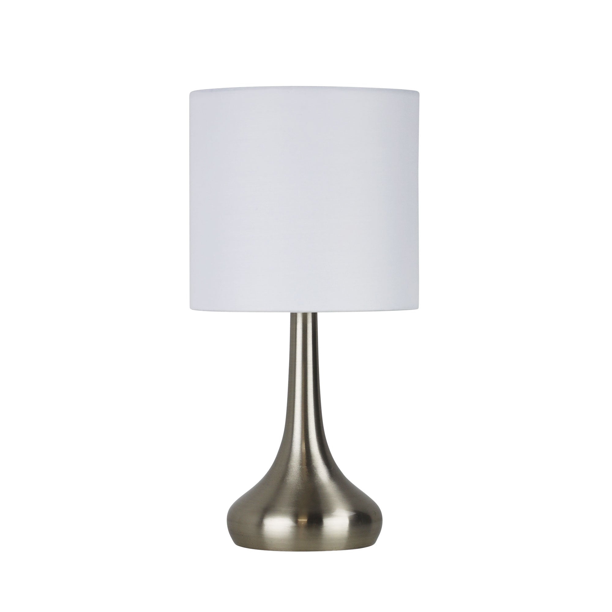 Lola On / Off Touch Lamp Brushed Chrome Finish