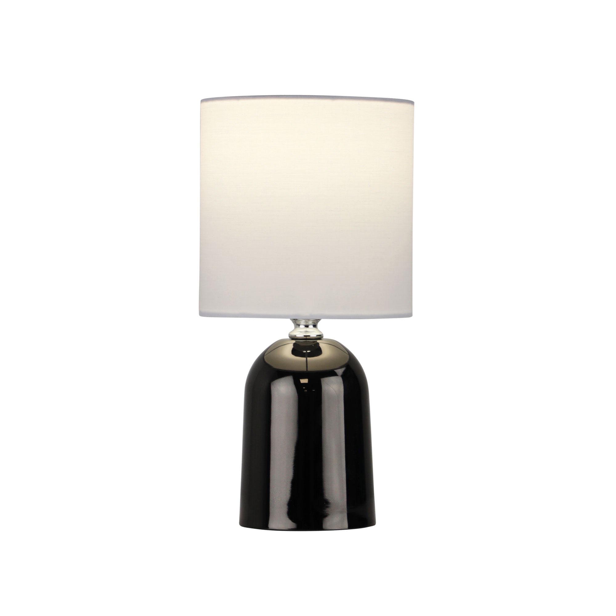 Espen Gunmetal & White Fabric On/Off Touch Lamp