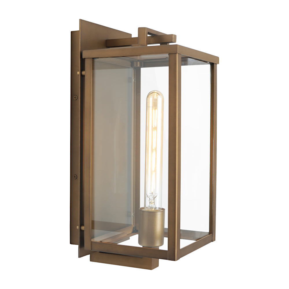 Lille 1 Light Exterior Wall Light Aged Brass