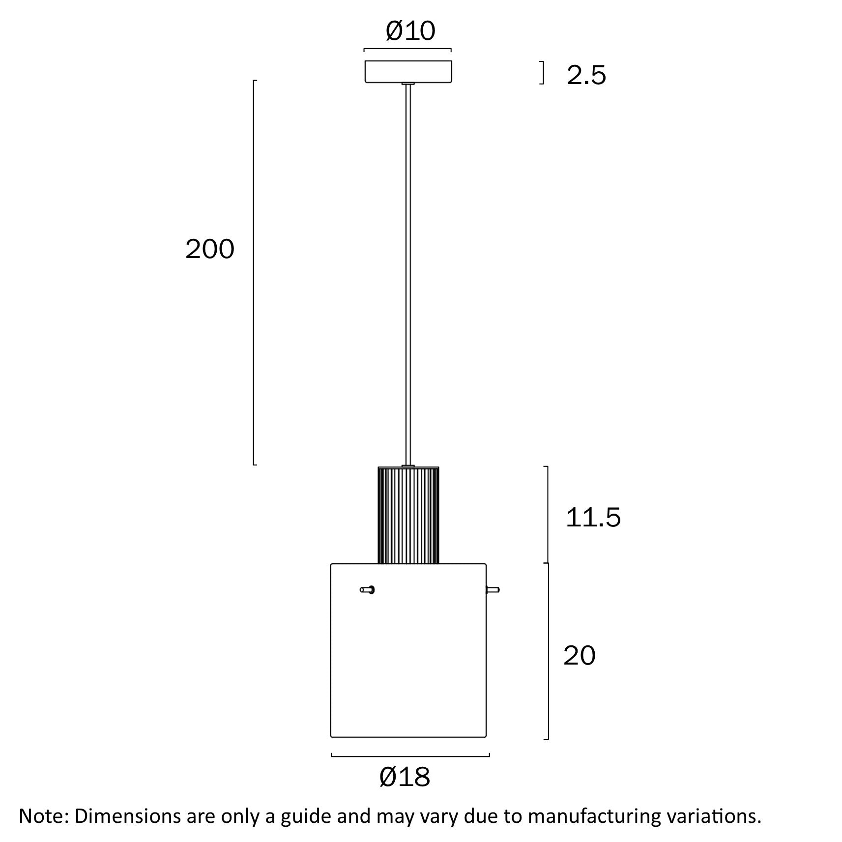 Mika Grey 1 Light 18cm Pendant with Clear Glass Shade