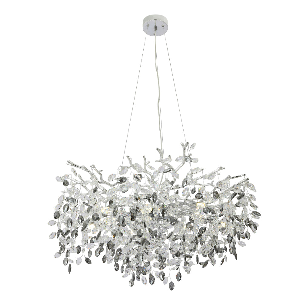 Molena Gold or Chrome & Crystal 10 Light Pendant