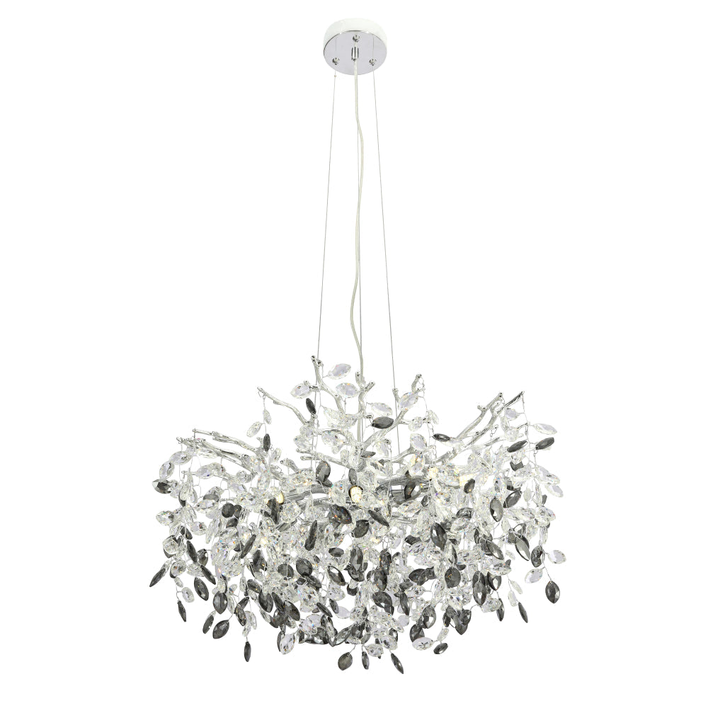 Molena Gold or Chrome & Crystal 8 Light Pendant