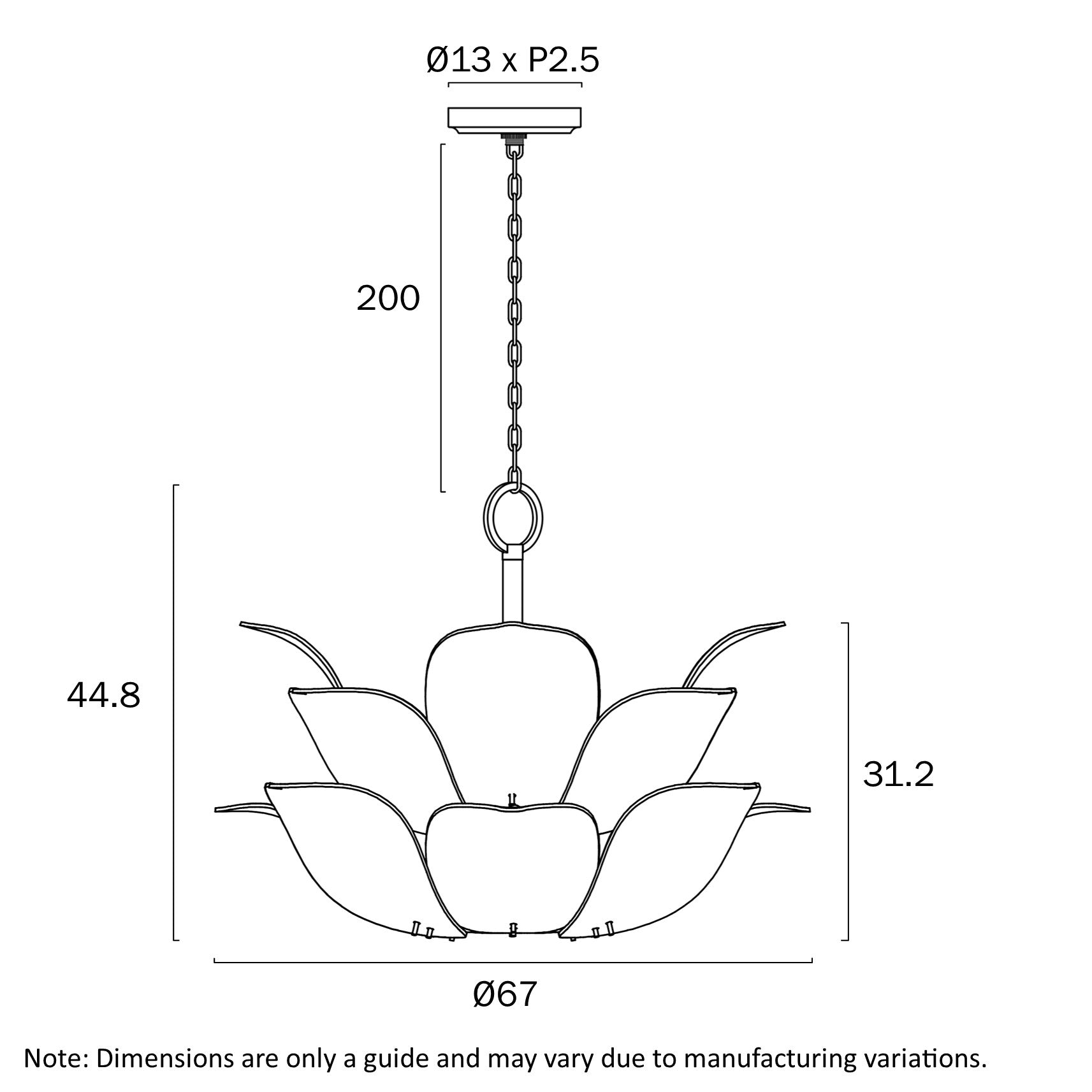 Monte Brass with Frost Glass 8 Light Pendant