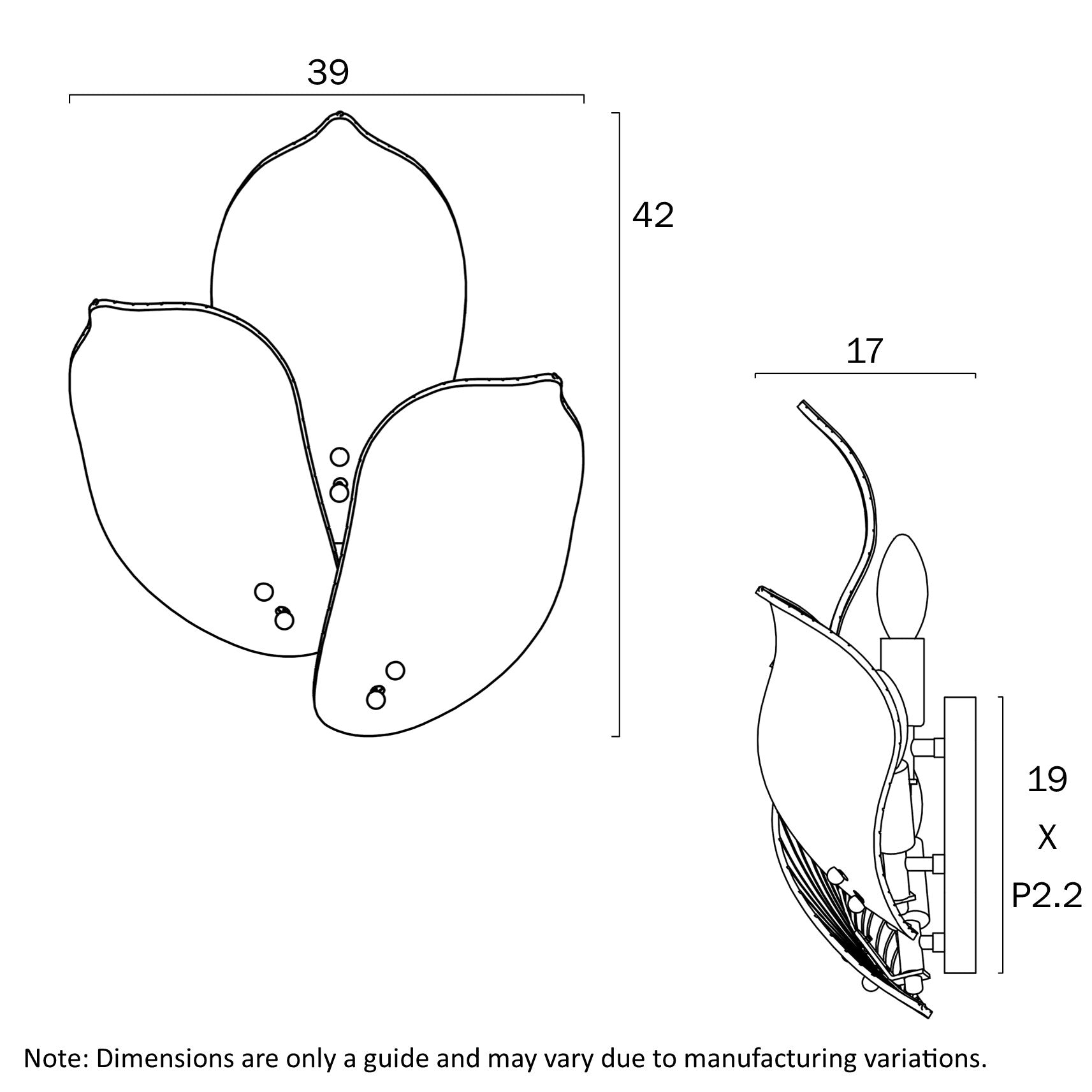 Monte Brass with Frost Glass 3 Light Wall Light