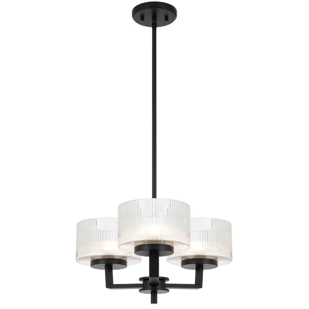 Moreno Black, Antique Gold or Antique Silver 3 Light Pendant