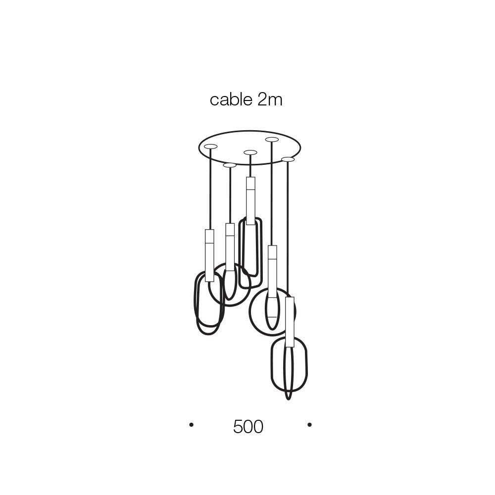 Marvin Black & Gold 5 Light Pendant