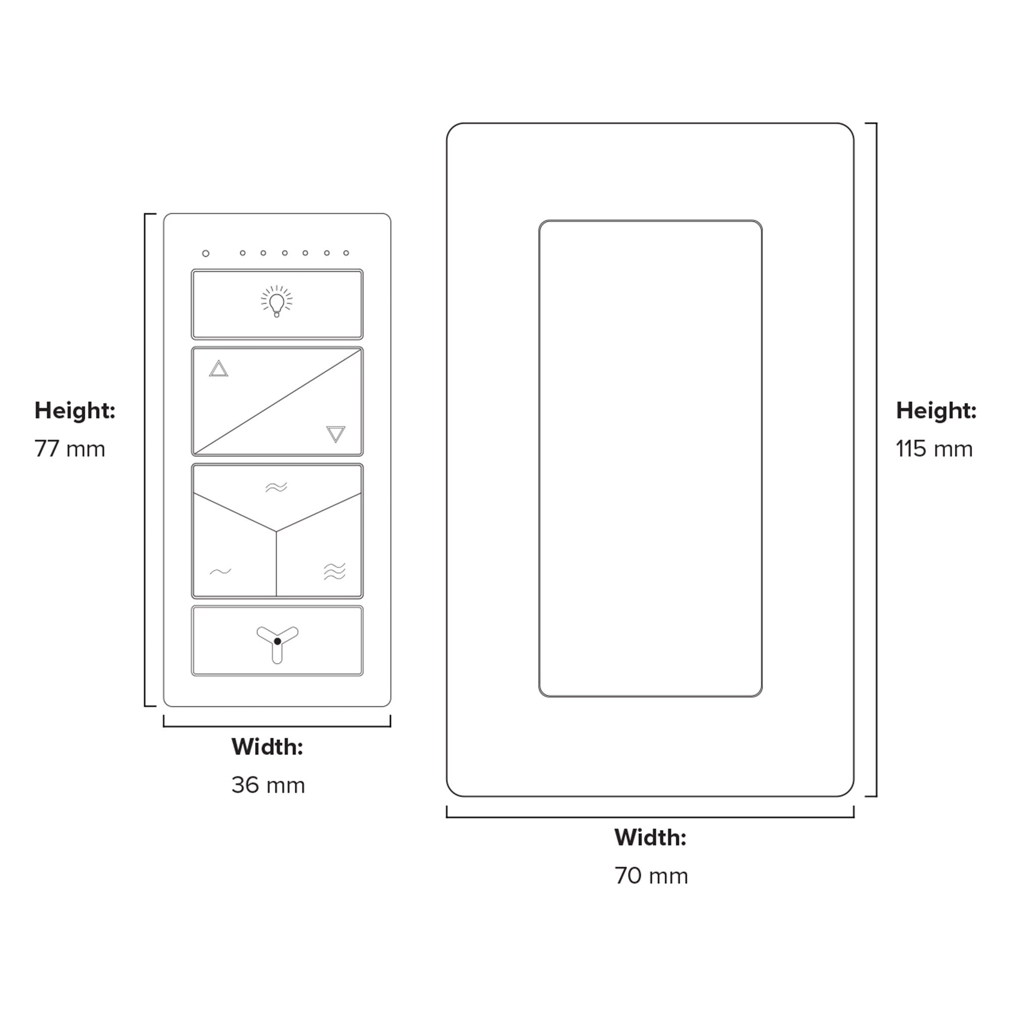 Three Sixty Mi Remote Slimline + Dimmer For AC Fans