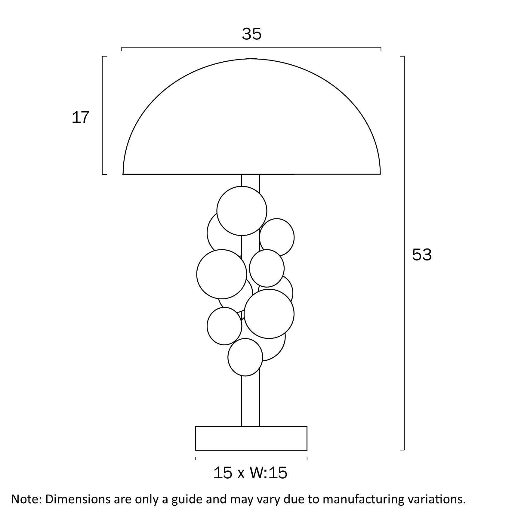 Narvik Antique Gold with White Marble & Clear Glass Table Lamp