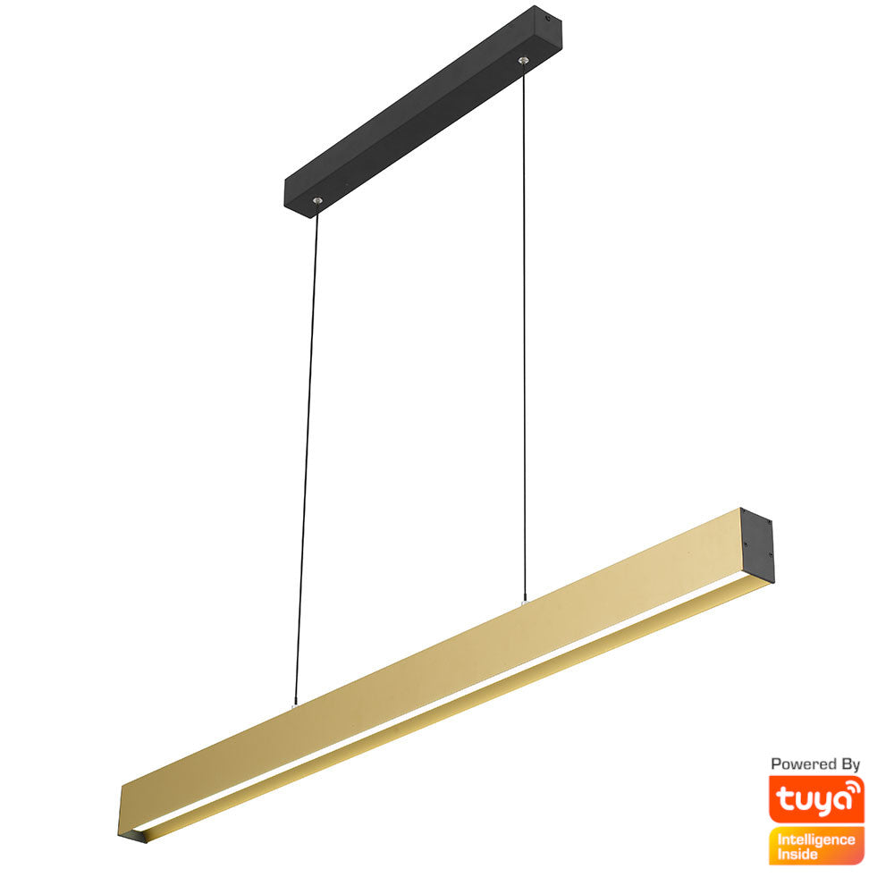 Navaro White or Gold/Black 40W 120cm Smart LED Linear Pendant