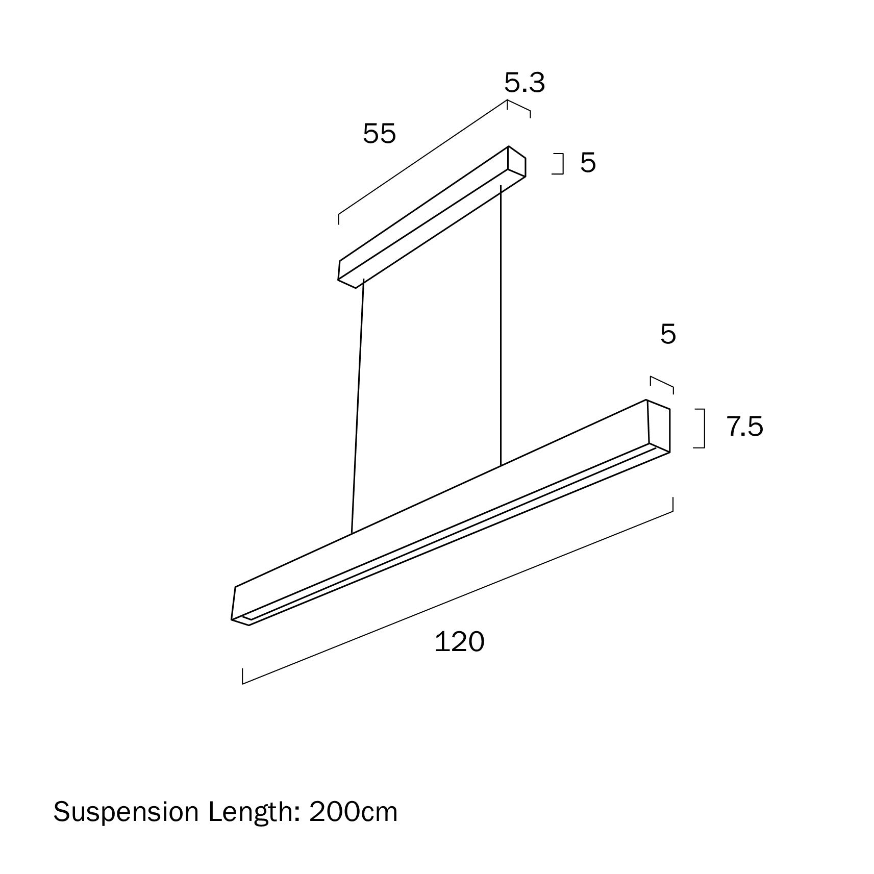 Navaro White or Gold/Black 40W 120cm Smart LED Linear Pendant