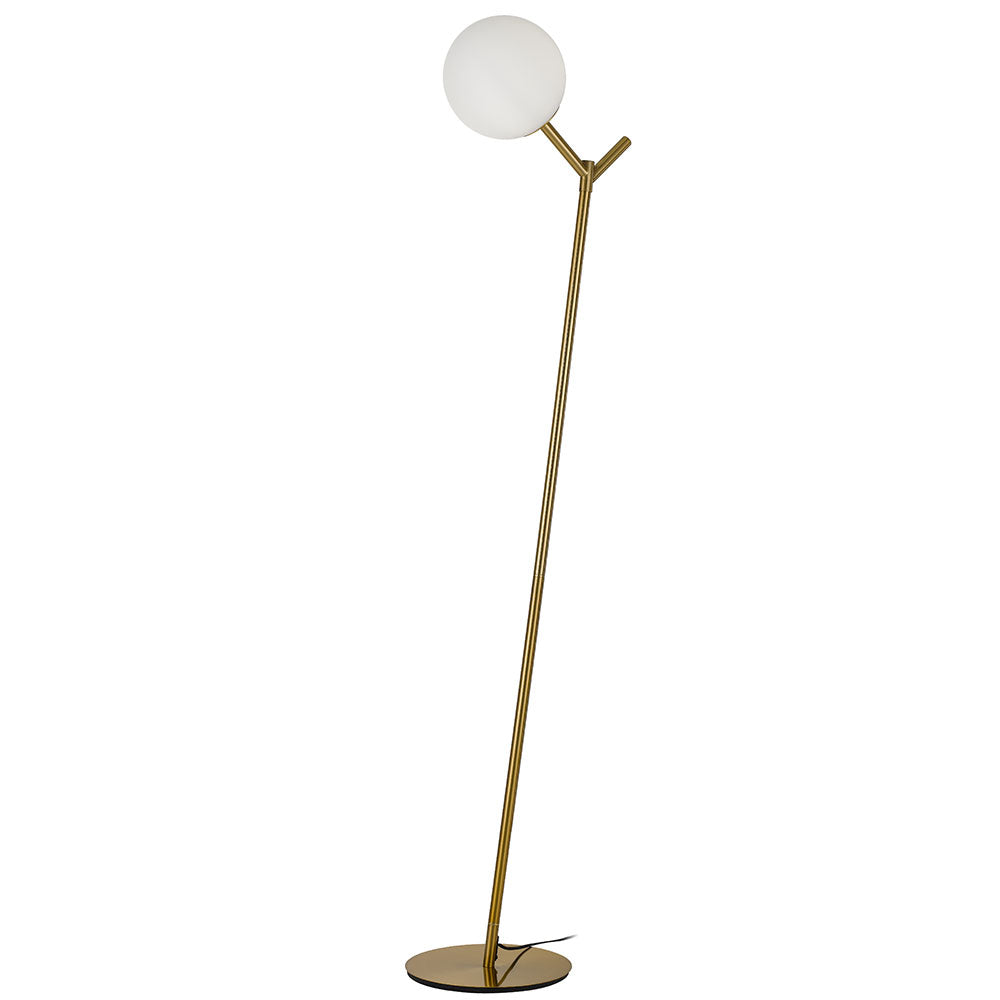 Ohh Black or Antique Gold with Opal Glass Floor Lamp