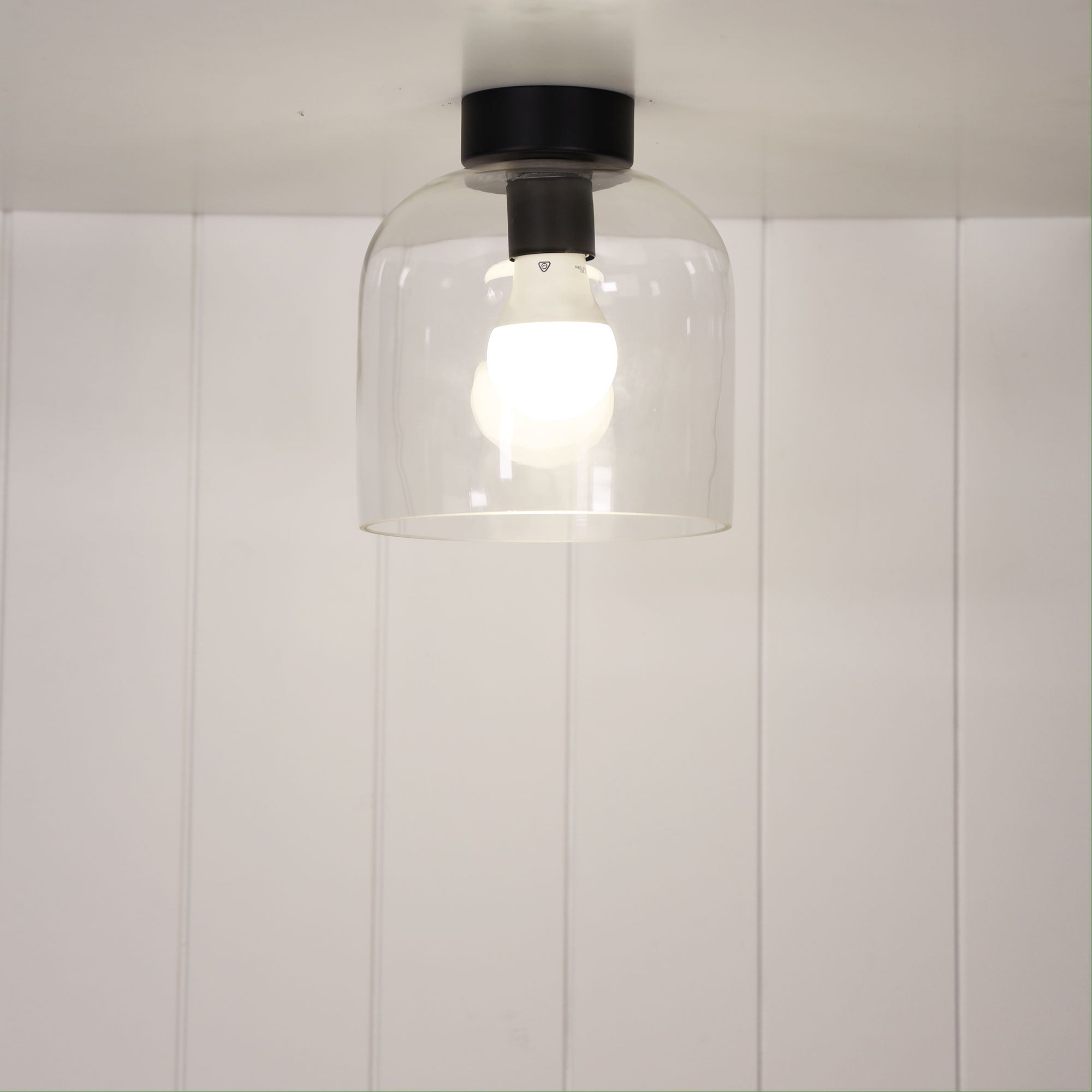 Burton Black & Clear Glass DIY Shade