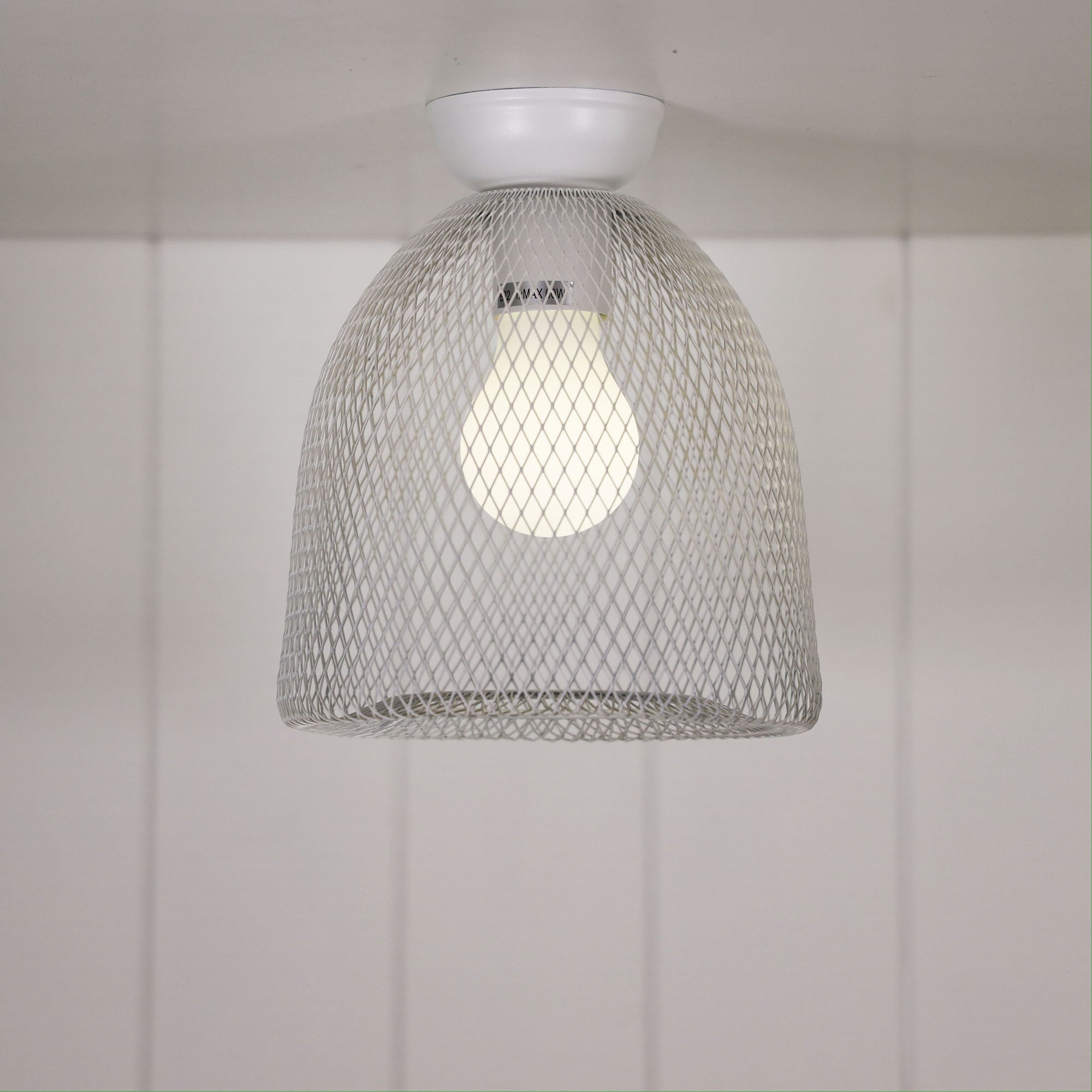 Tellis White Wire Mesh Industrial Style DIY Shade