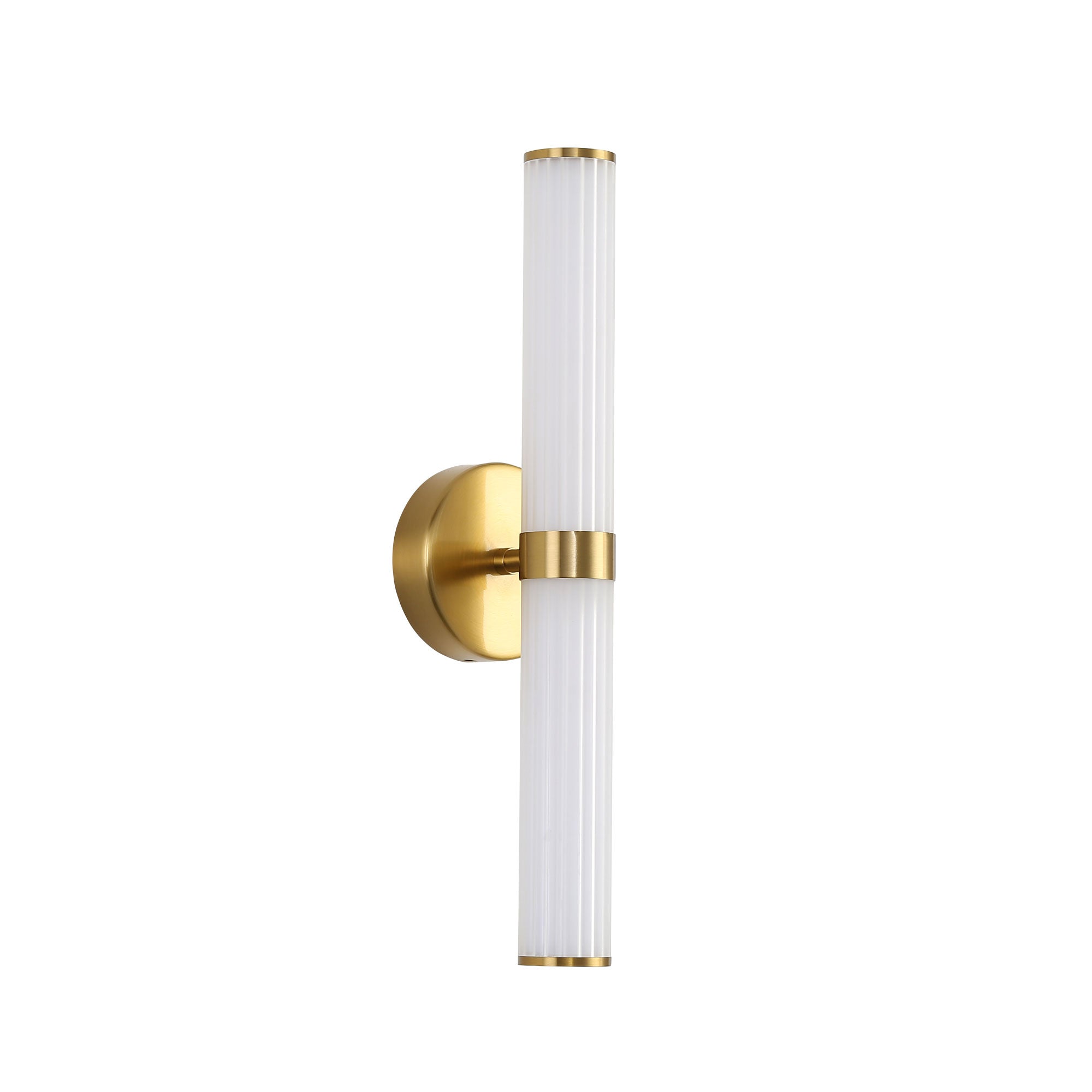 Sassy Satin Brass Ribbed Tricolour LED Wall Light