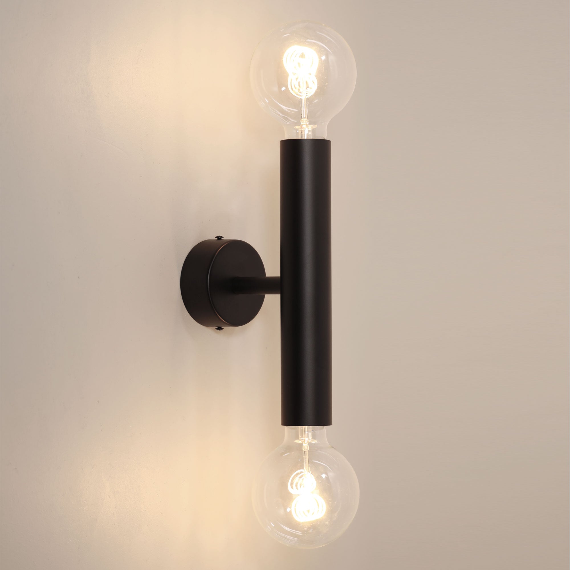 Toli Black Twin E27 Wall Light