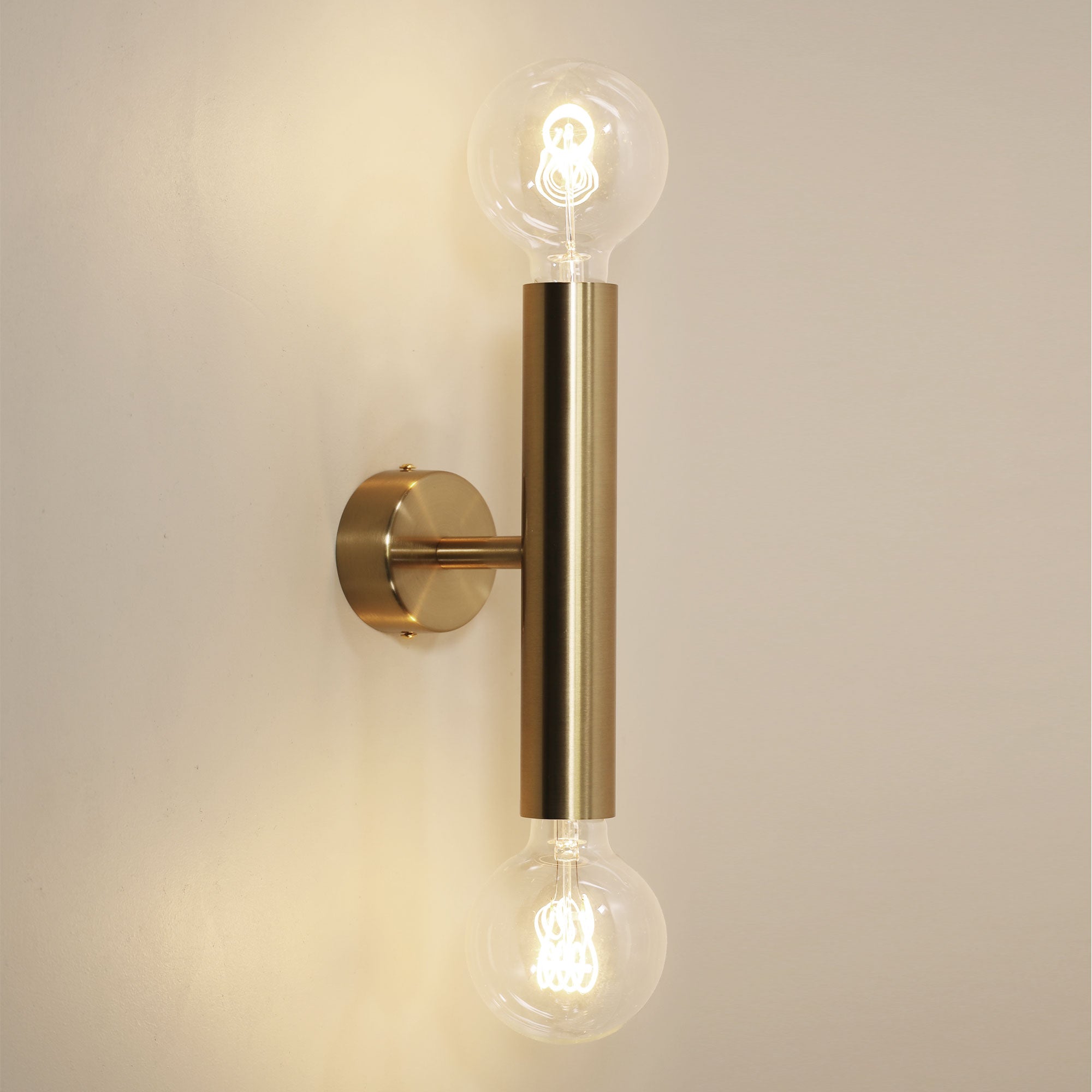 Toli Satin Brass Twin E27 Wall Light