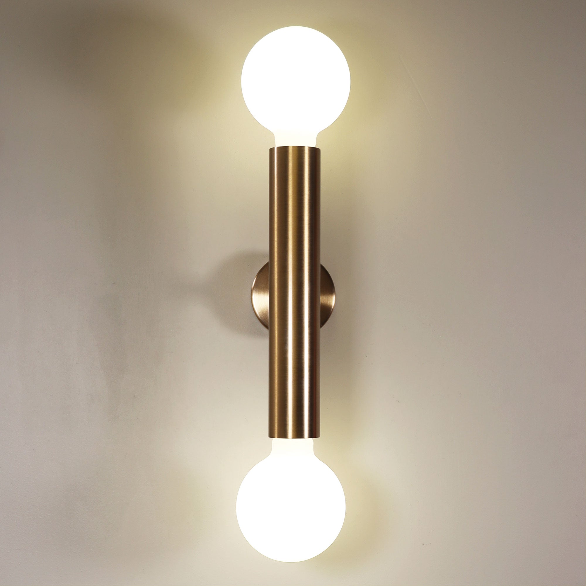 Toli Satin Brass Twin E27 Wall Light