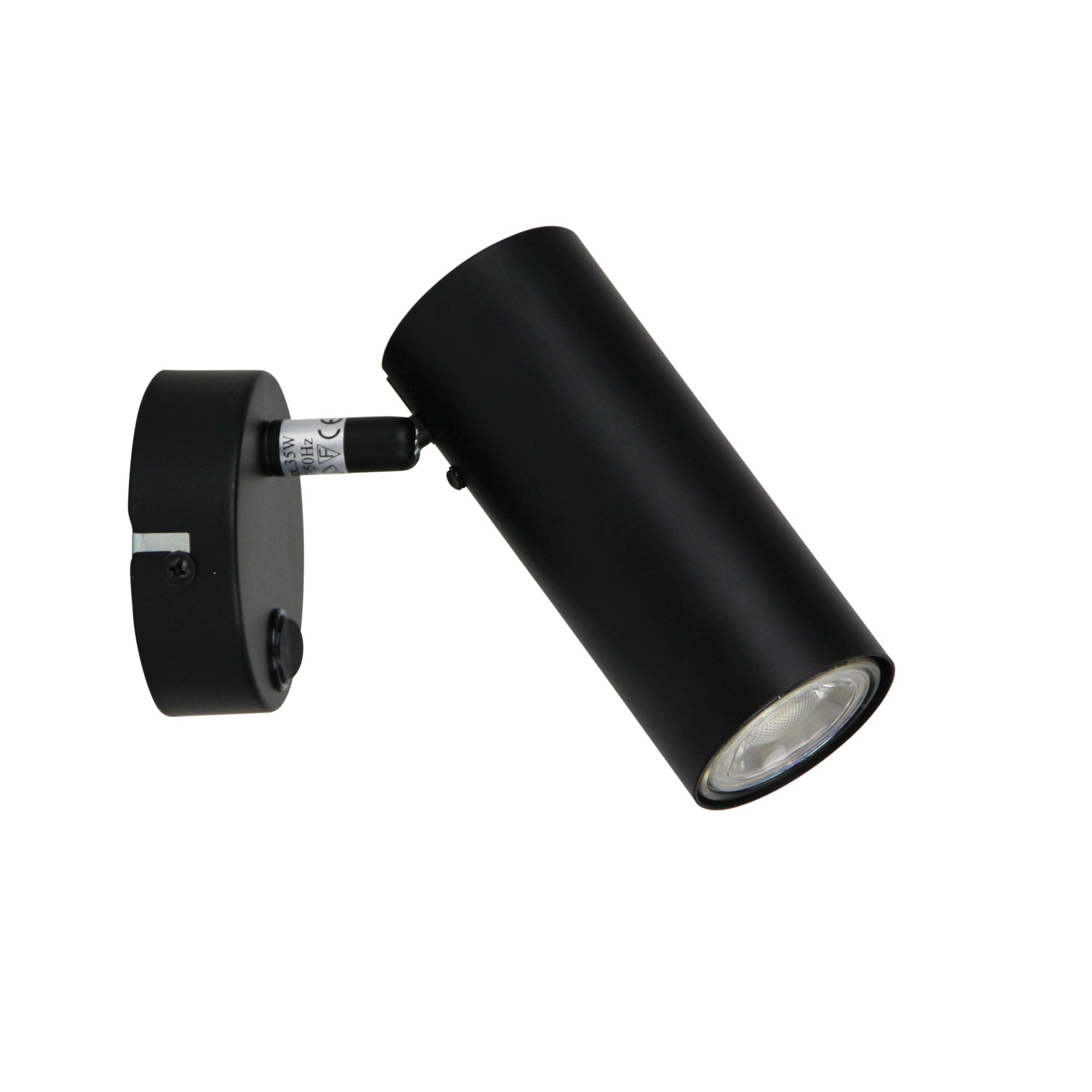 Ultra Black GU10 Adjustable Spotlight With Switch