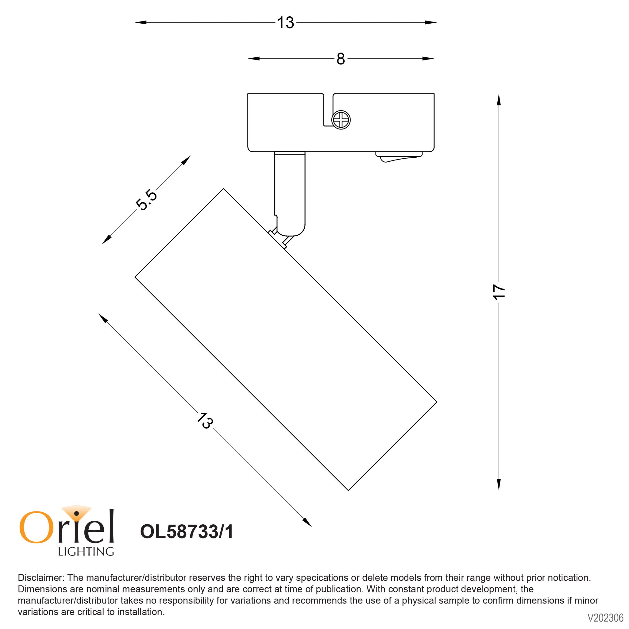 Ultra Black GU10 Adjustable Spotlight With Switch
