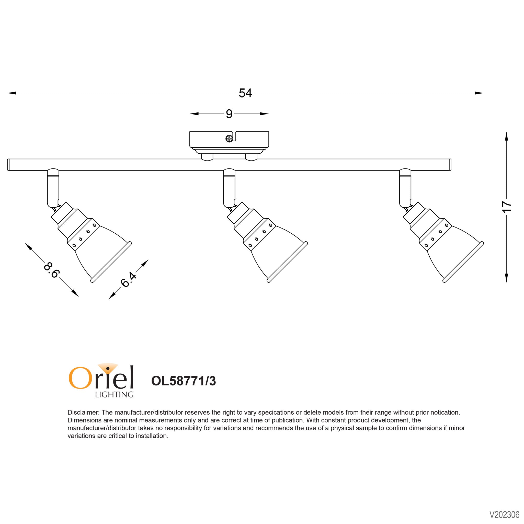 Norton Rubbed Bronze GU10 3 Light Adjustable Vintage Spotlight