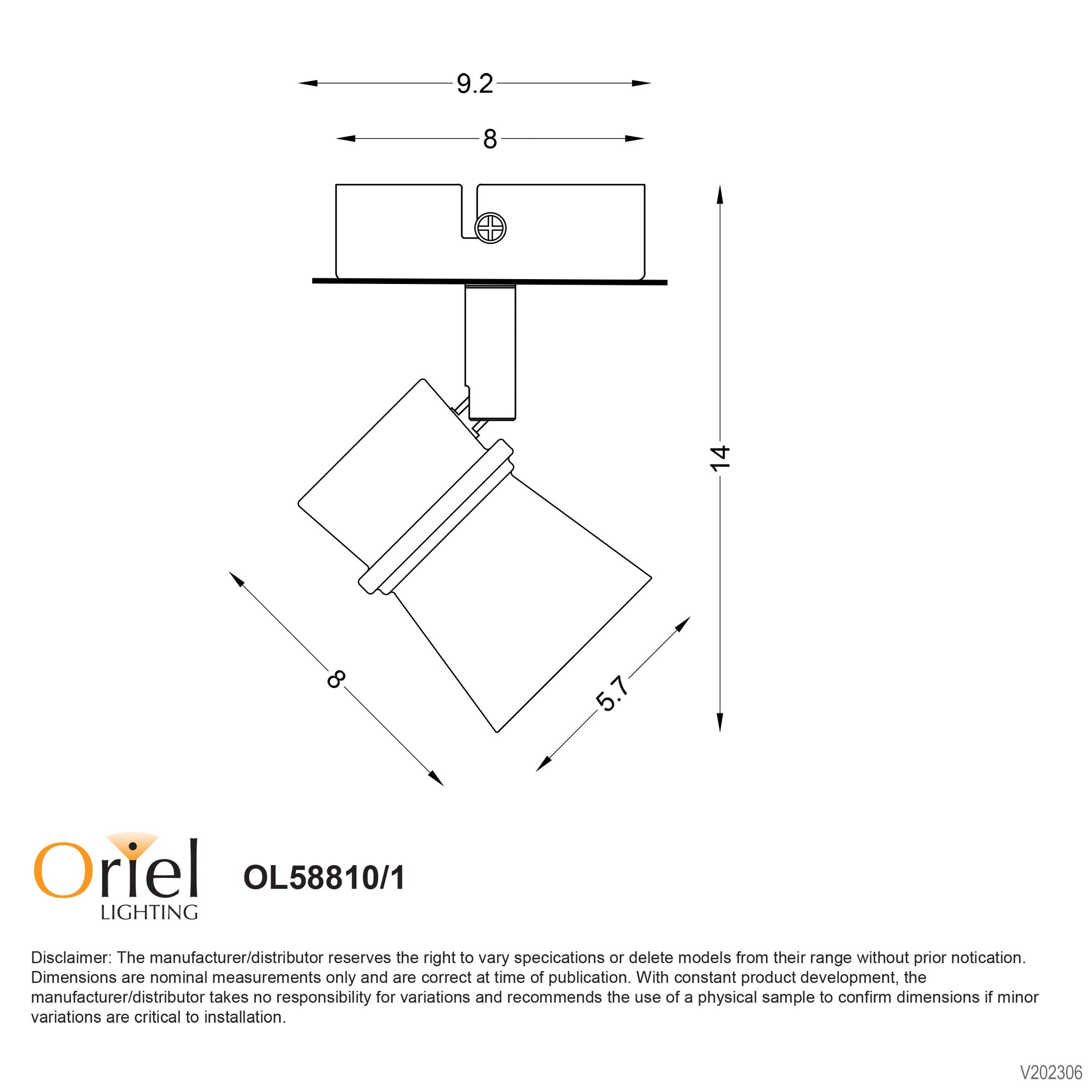 Yarra Black GU10 1 Light Adjustable Spotlight