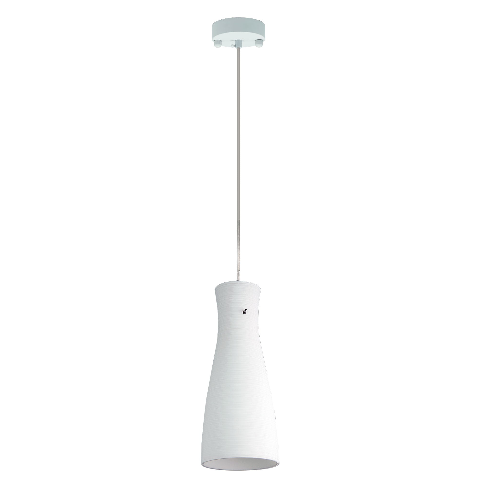 Cleo White Brushed Glass Pendant