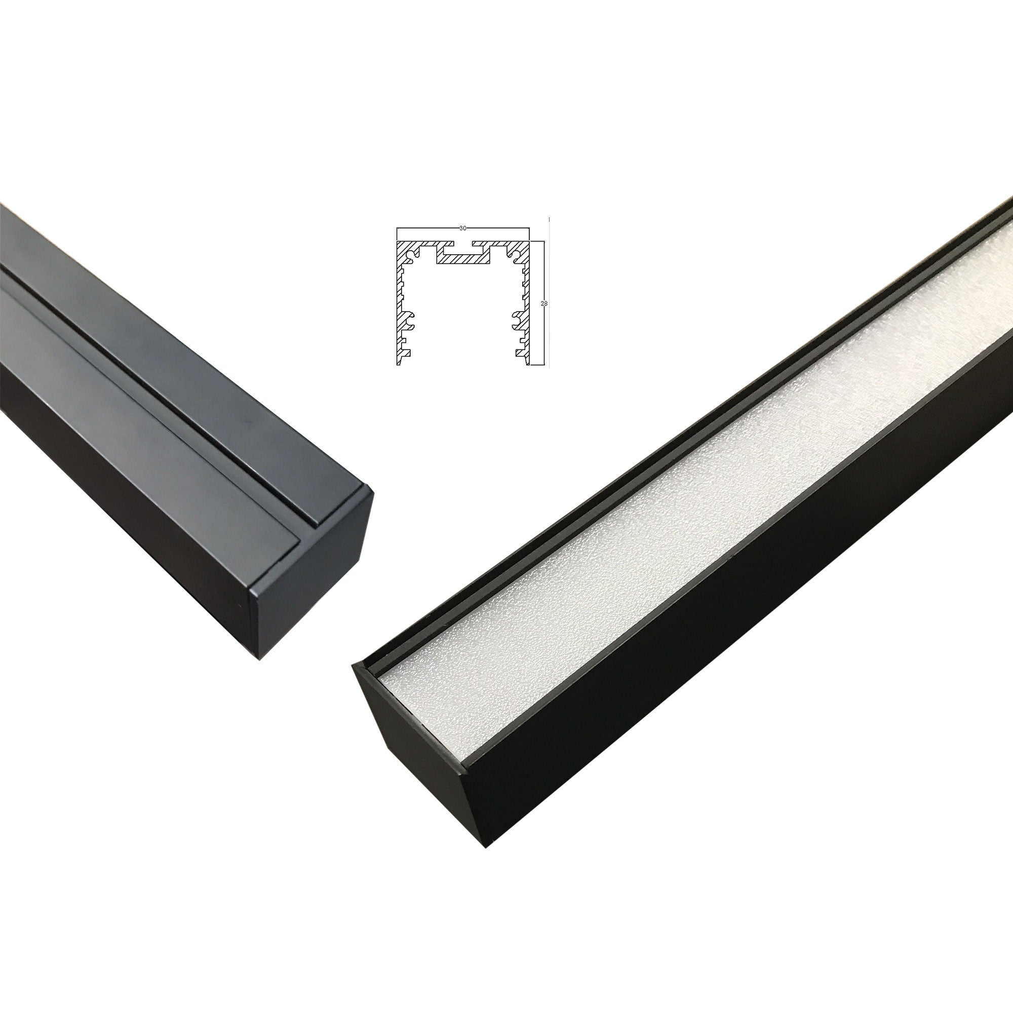 Shard.1500 Black 30W CCT Slimline Linear LED Pendant
