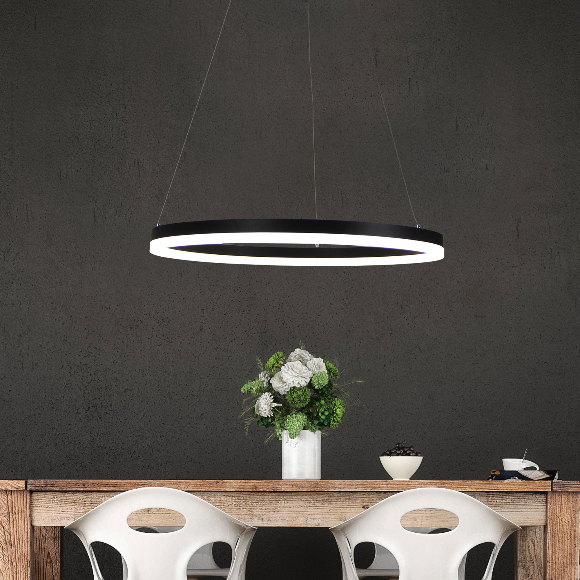 Cronus.60 Black 24W CCT Modern LED Halo Pendant