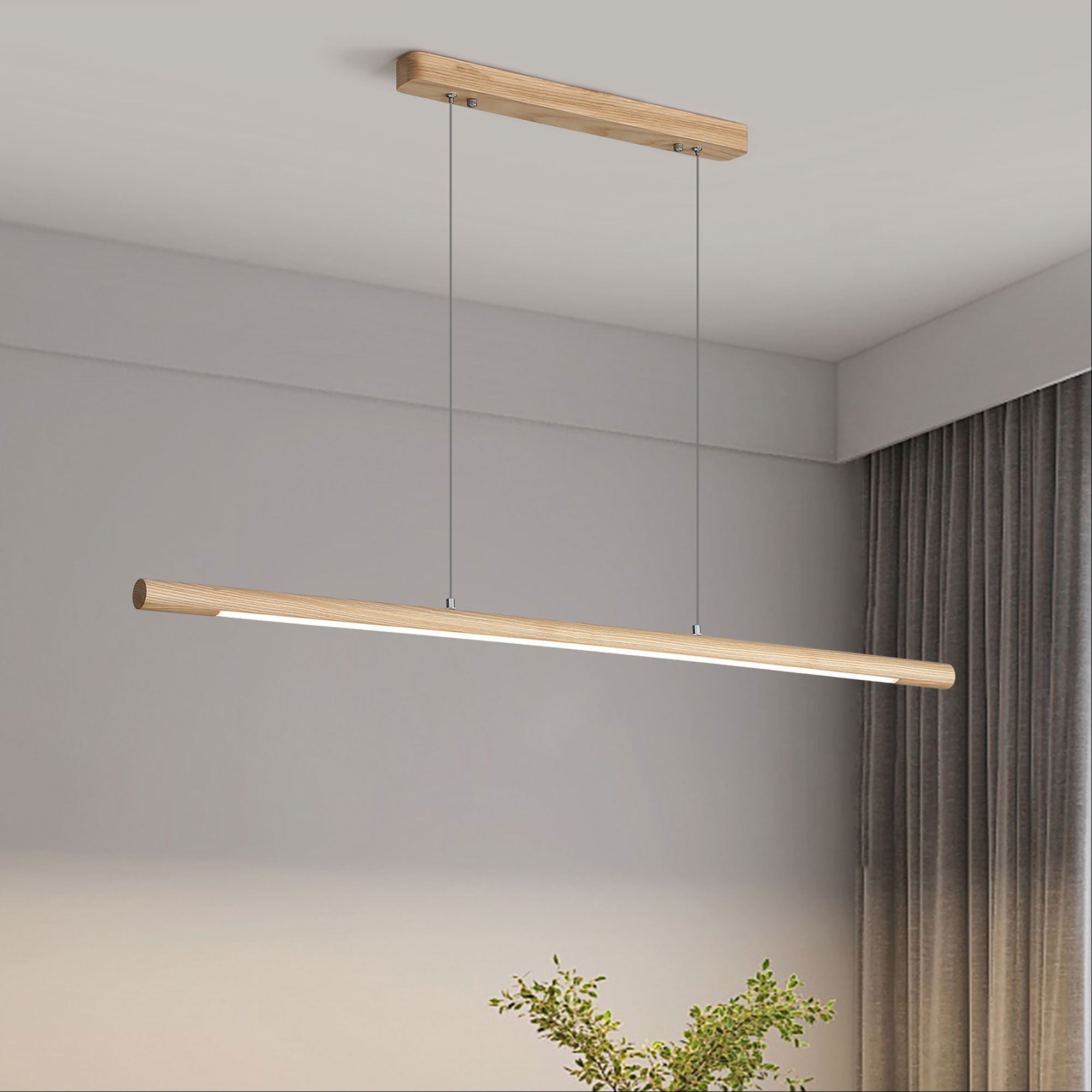 Caber Ash Wood 20W CCT Linear LED Pendant
