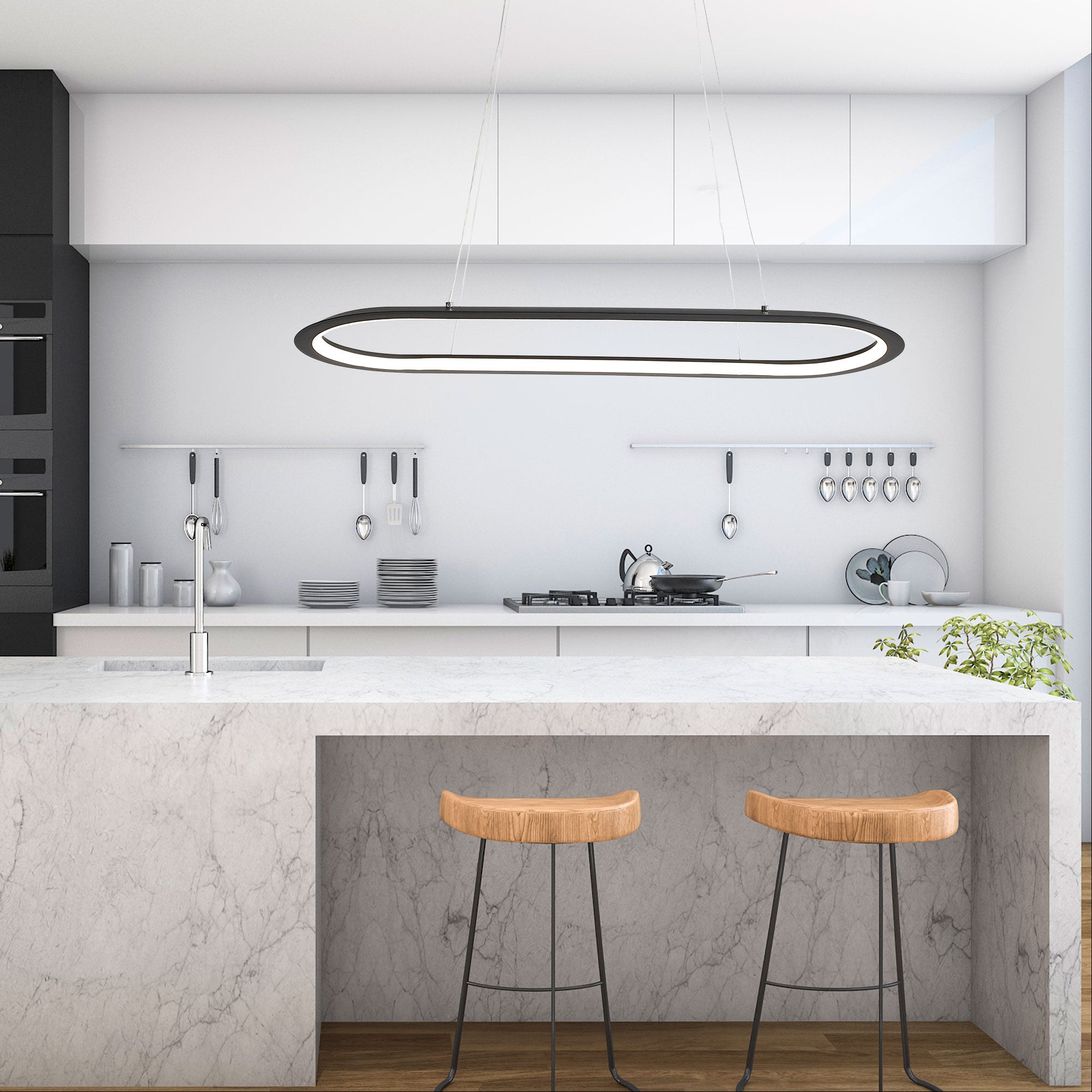 Ovale Black 38W CCT LED Pendant