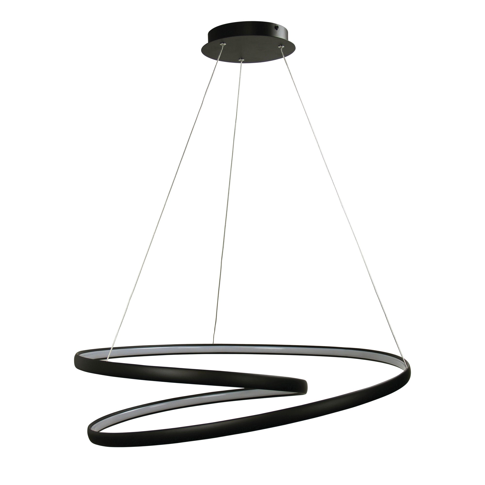 Infinity Modern LED Spiral Pendant Black
