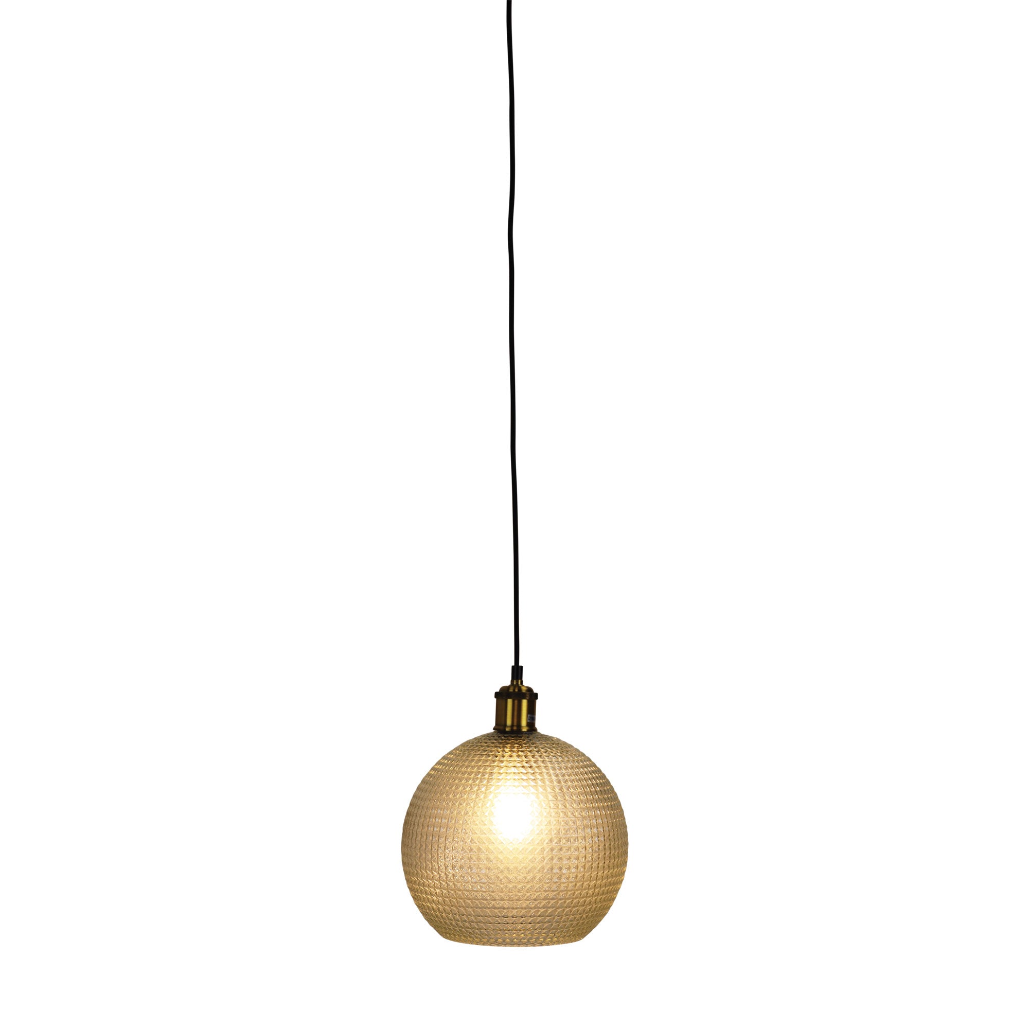 Raffy Antique Brass & Clear Glass Retro Style Pendant