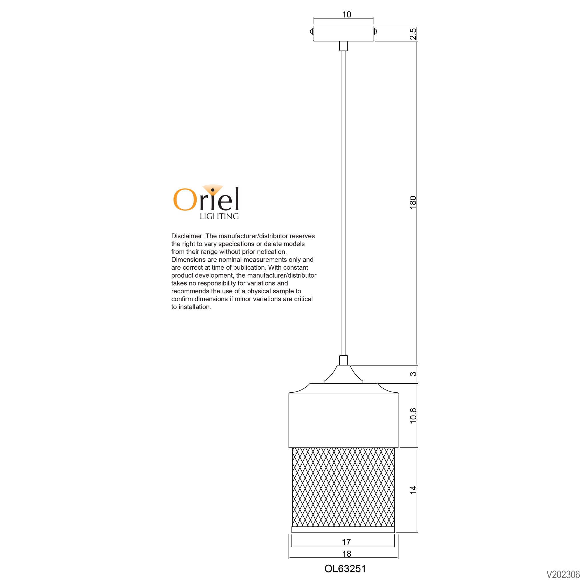 Chester.18 Black Industrial Mesh Retro Pendant