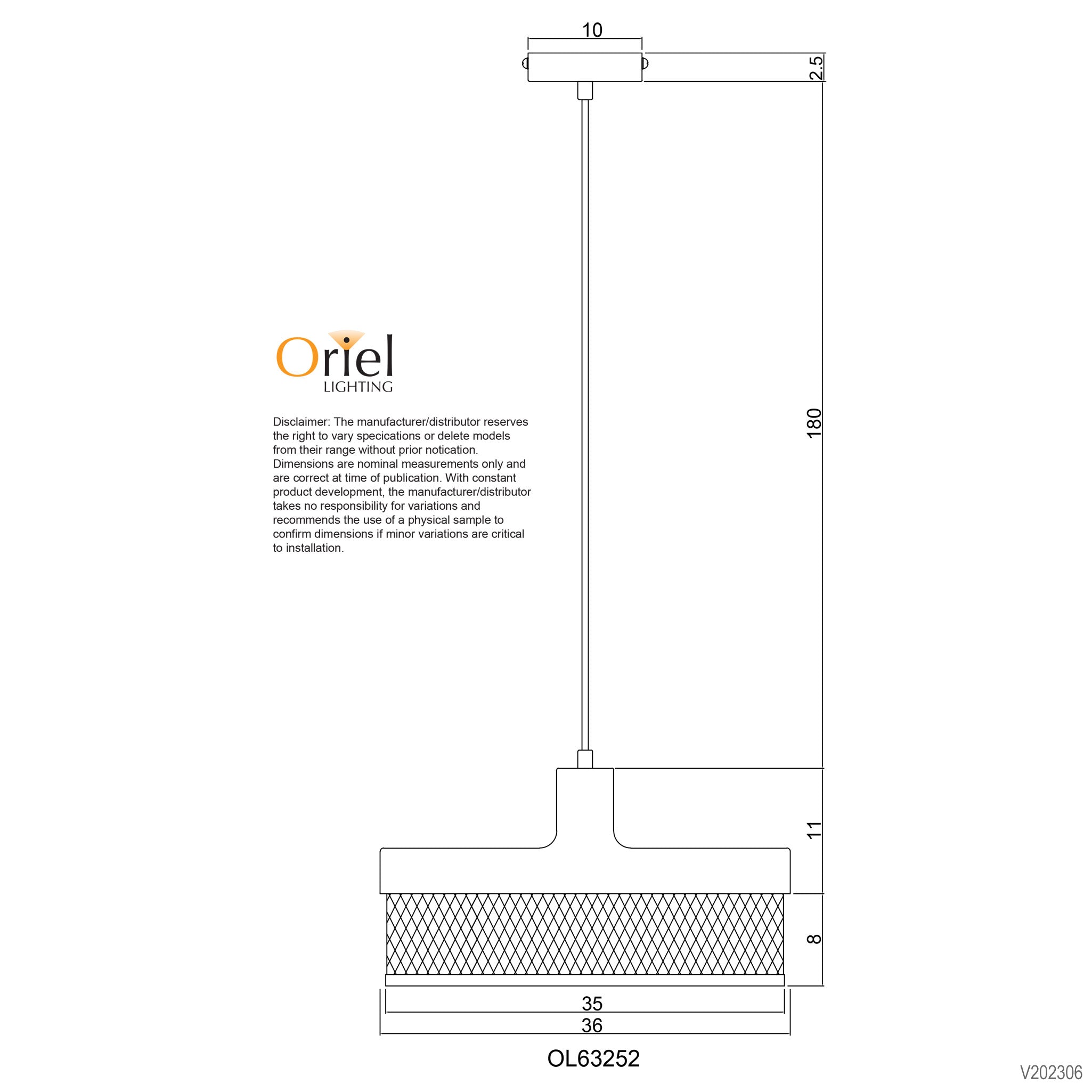 Chester.36 Black Industrial Mesh Retro Pendant