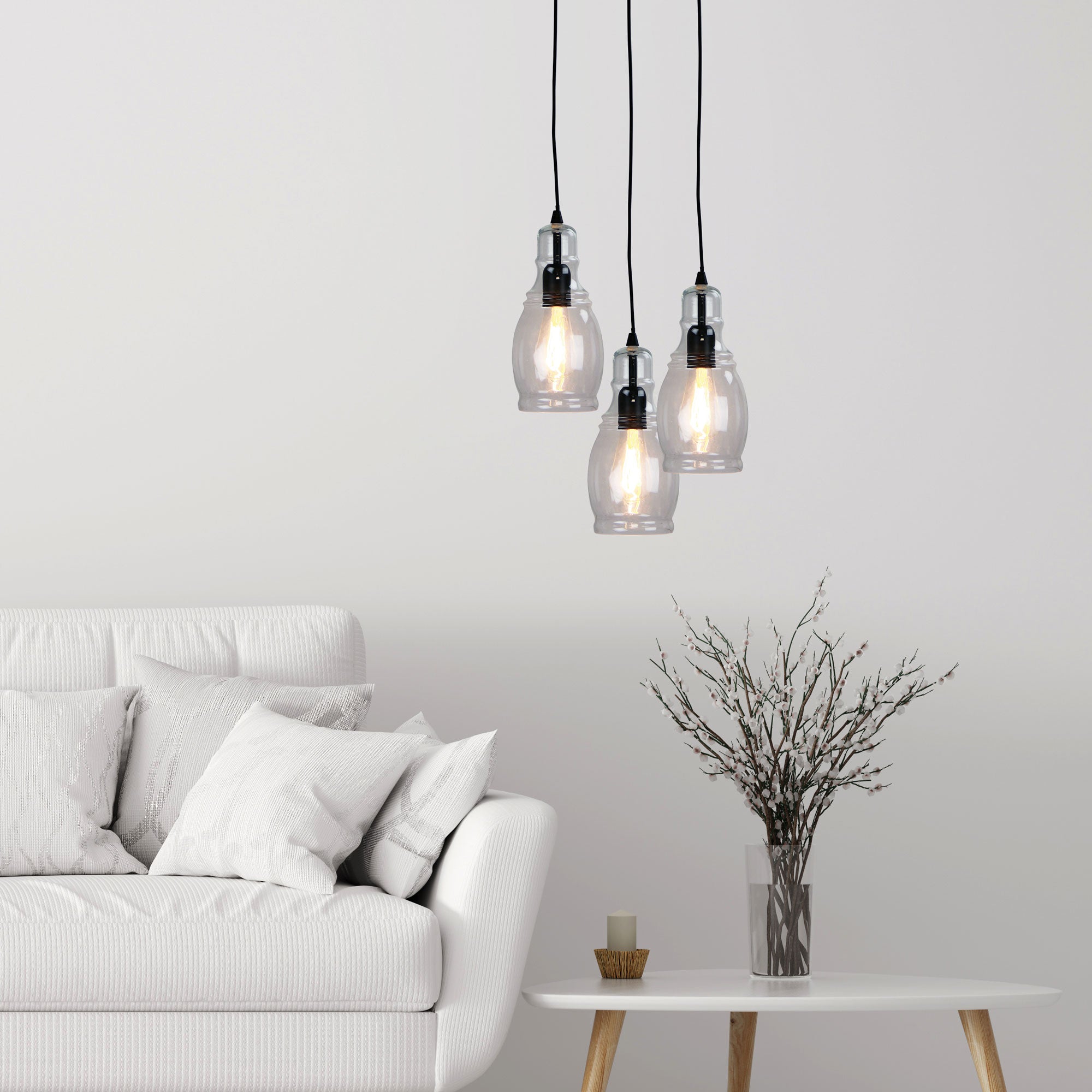 Auburn.1 Black & Clear Glass Single Pendant
