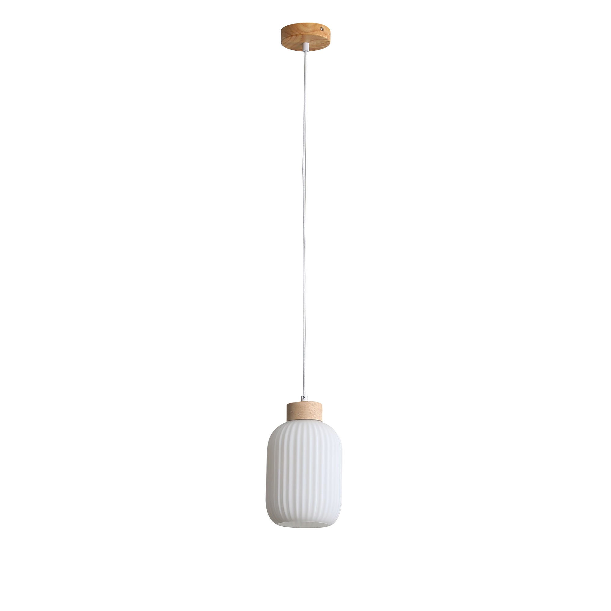 Bolli 130 Real Timber &Amp; Opal Glass Pendant