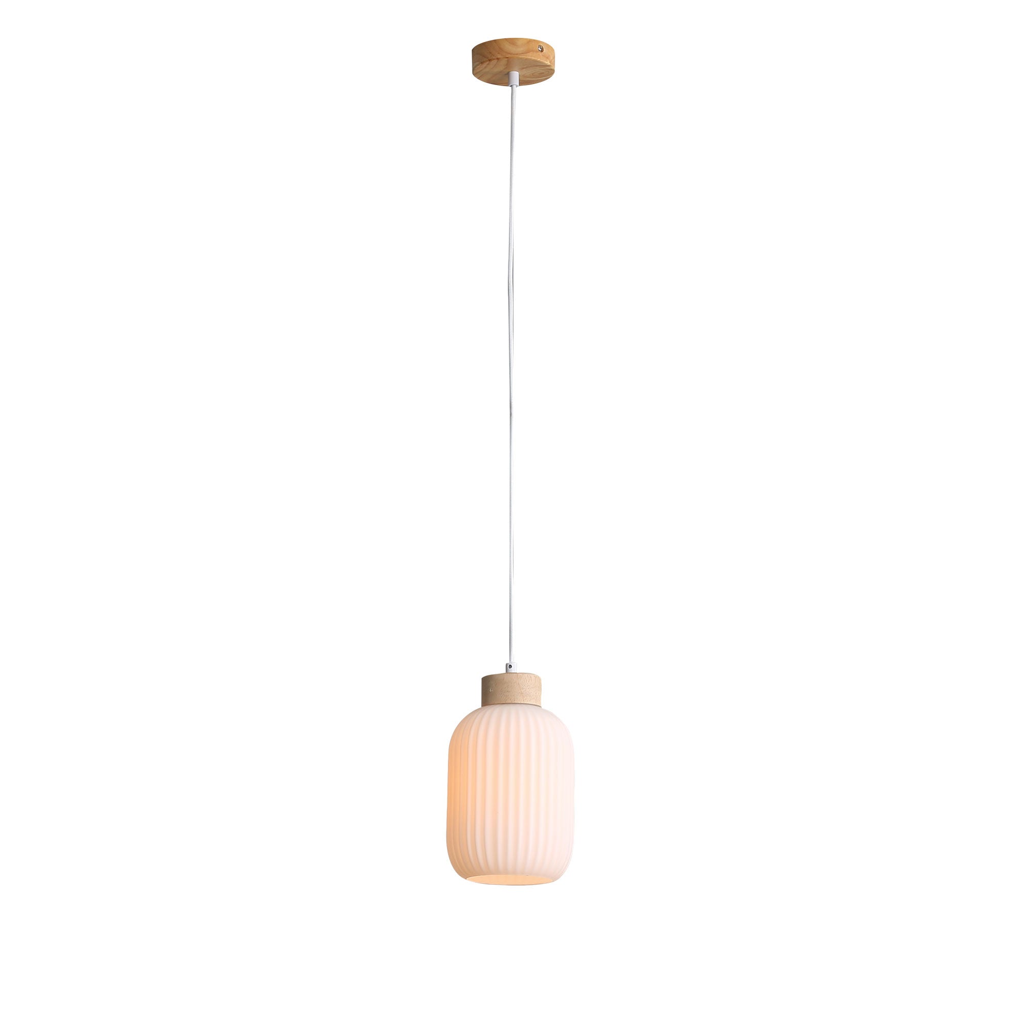 Bolli.130 Real Timber & Opal Glass Pendant