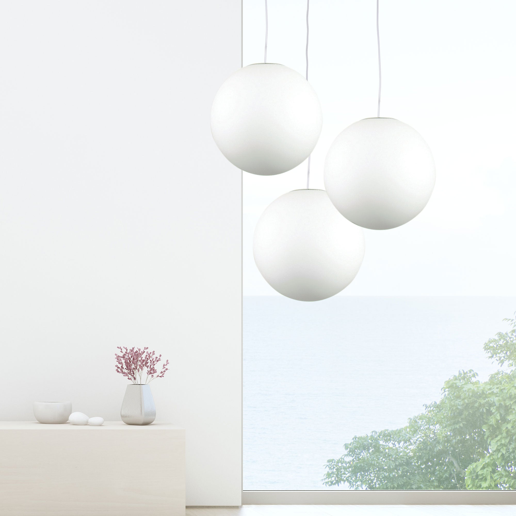 Phase.30 White Acrylic Sphere Pendant