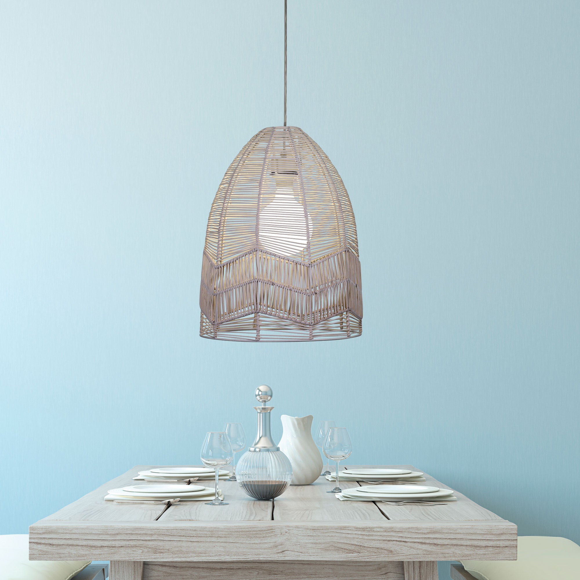 Serang.35 White Rattan Cane Pendant Shade Only