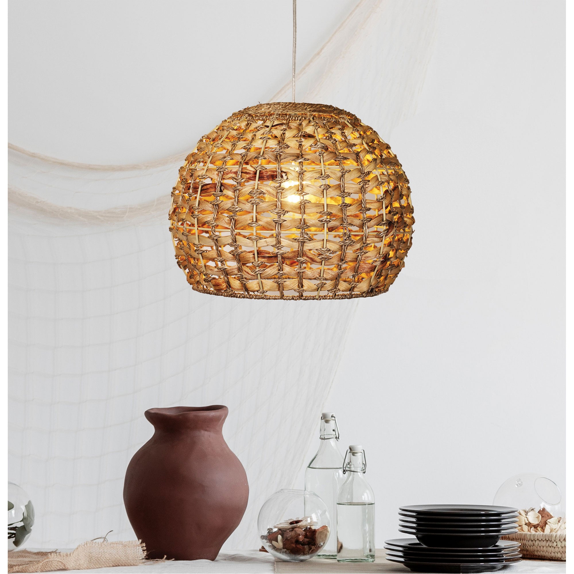 Nile.38 Natural Water Lettuce & String Pendant Shade Only