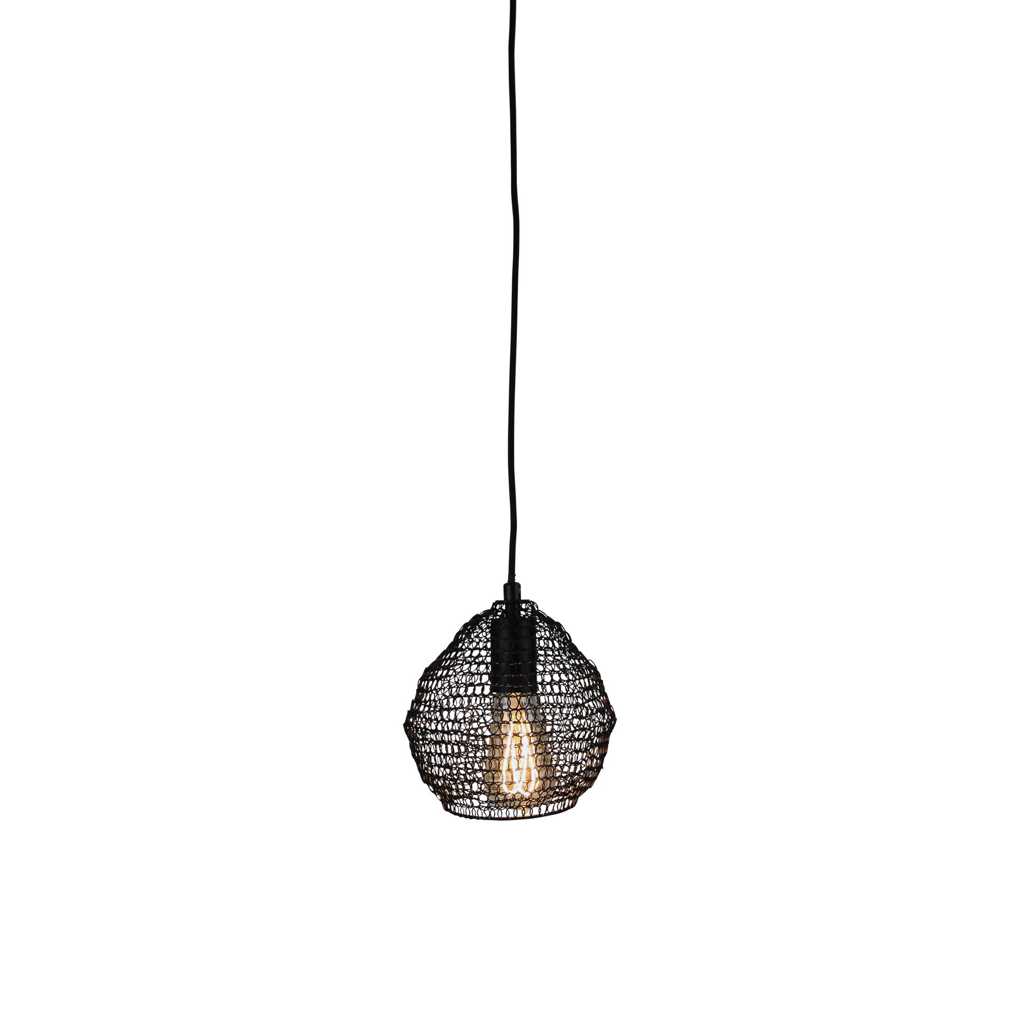 Mudag Small Black Metal Mesh Pendant