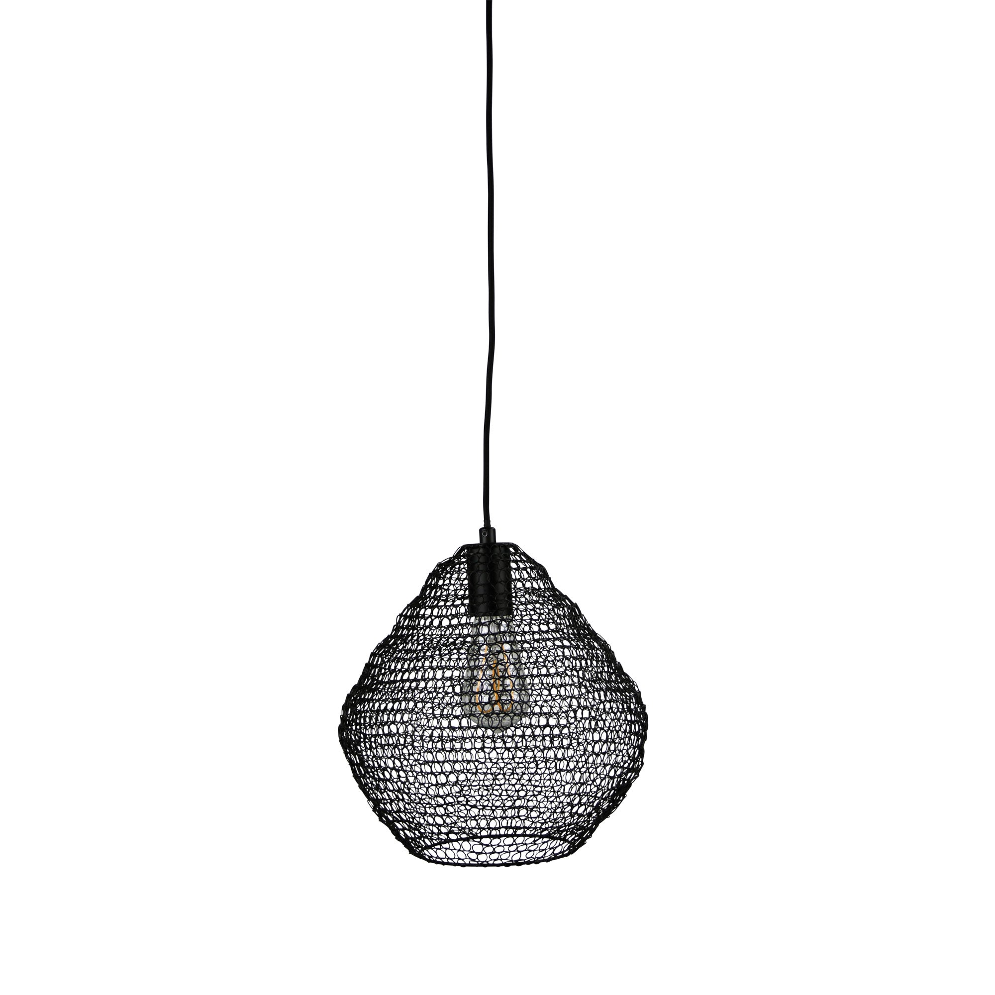 Mudag Medium Black Metal Mesh Pendant