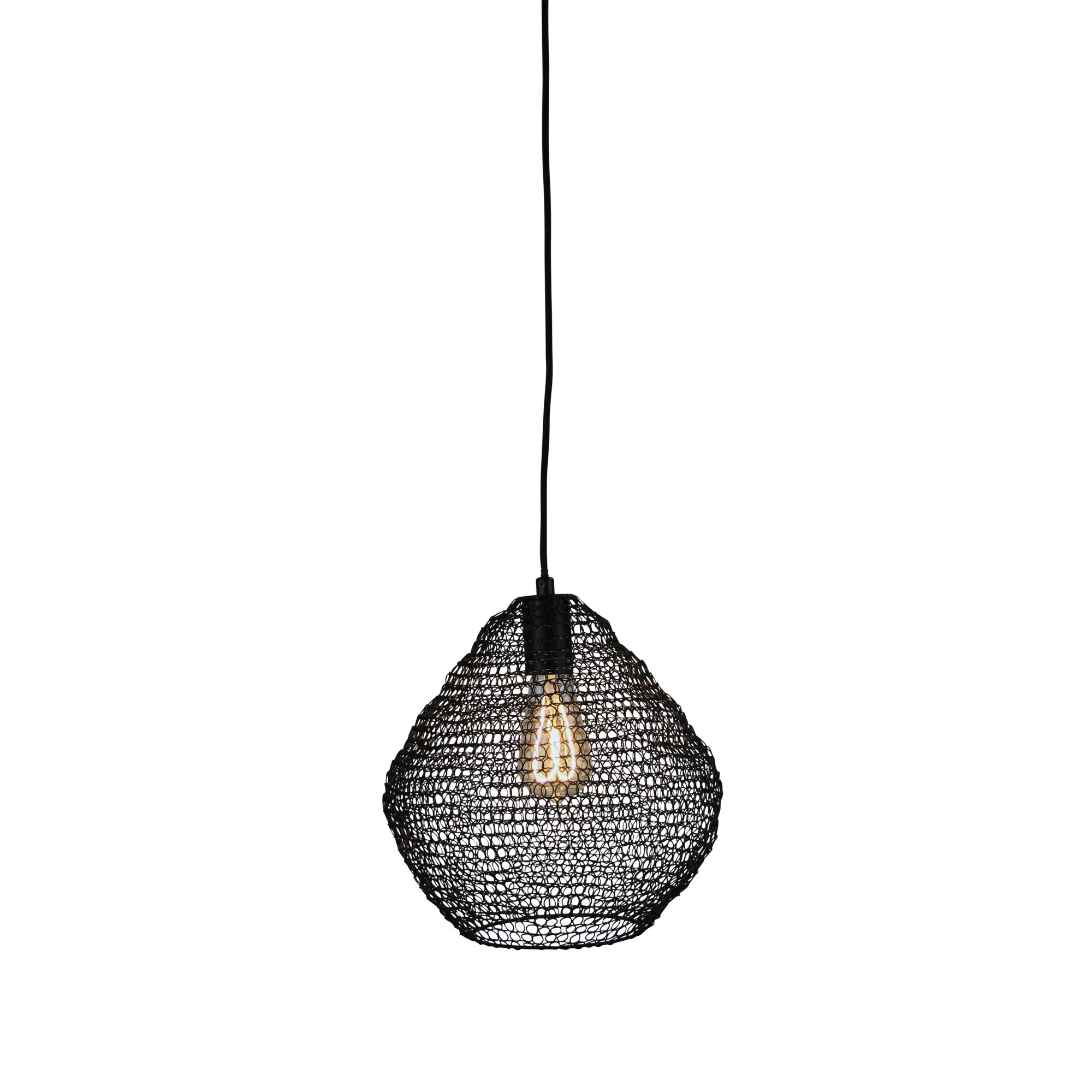 Mudag Medium Black Metal Mesh Pendant